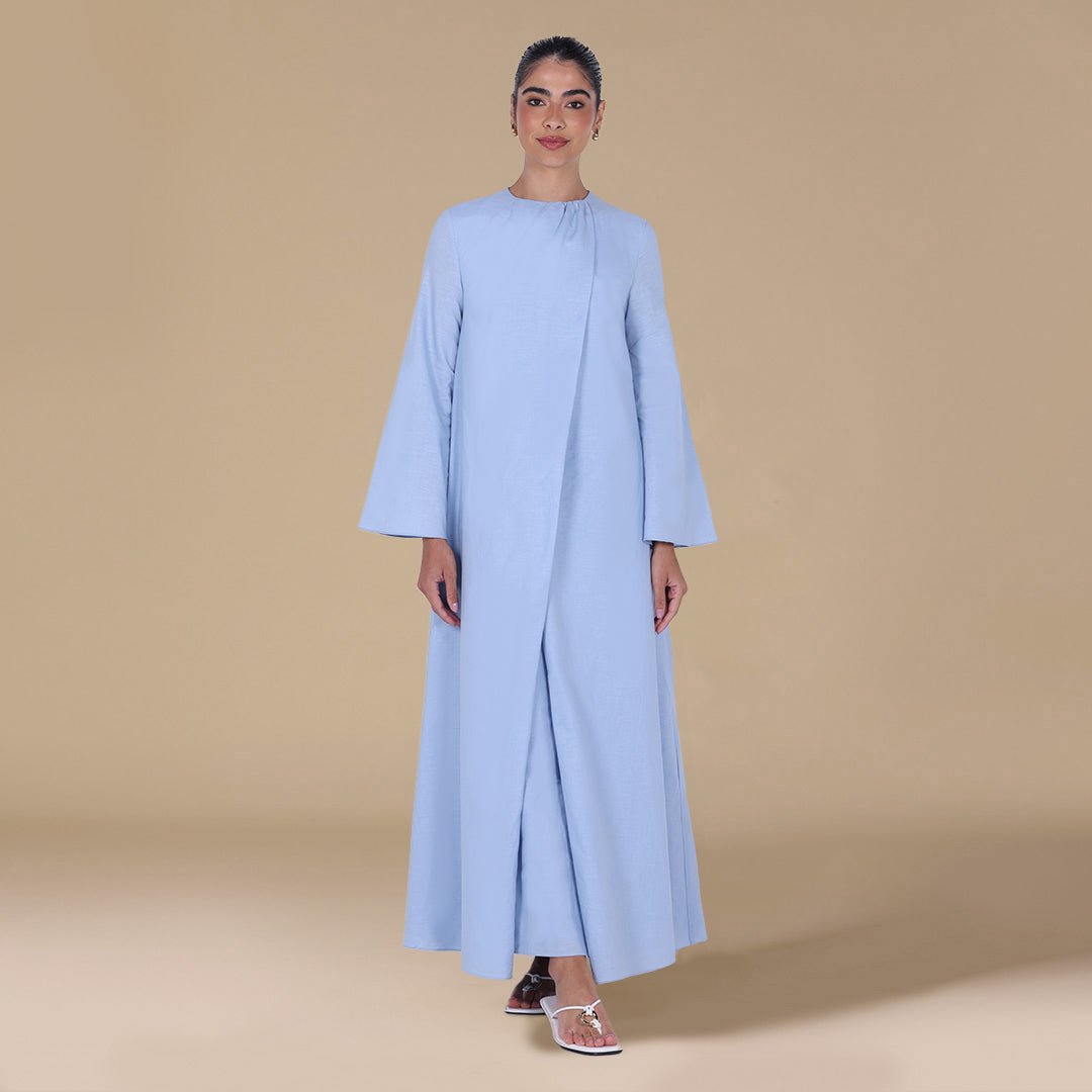 Blend Set with Gathered Details and Wide Leg Pants - shopaleena