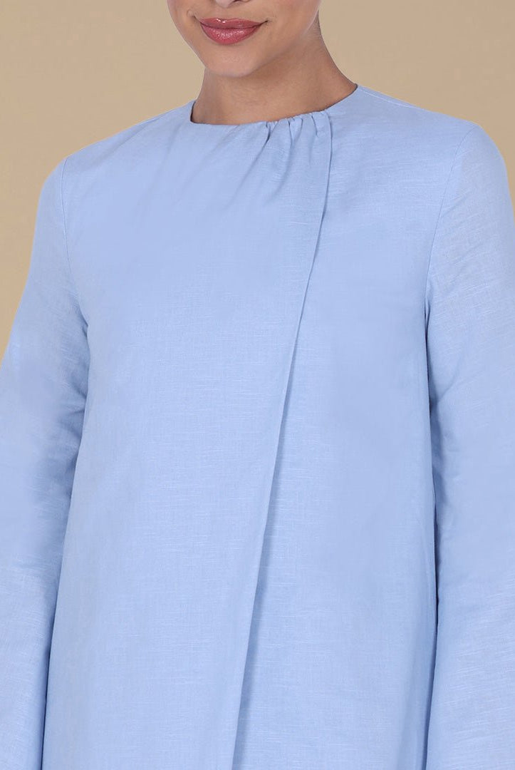 Blend Set with Gathered Details and Wide Leg Pants - shopaleena