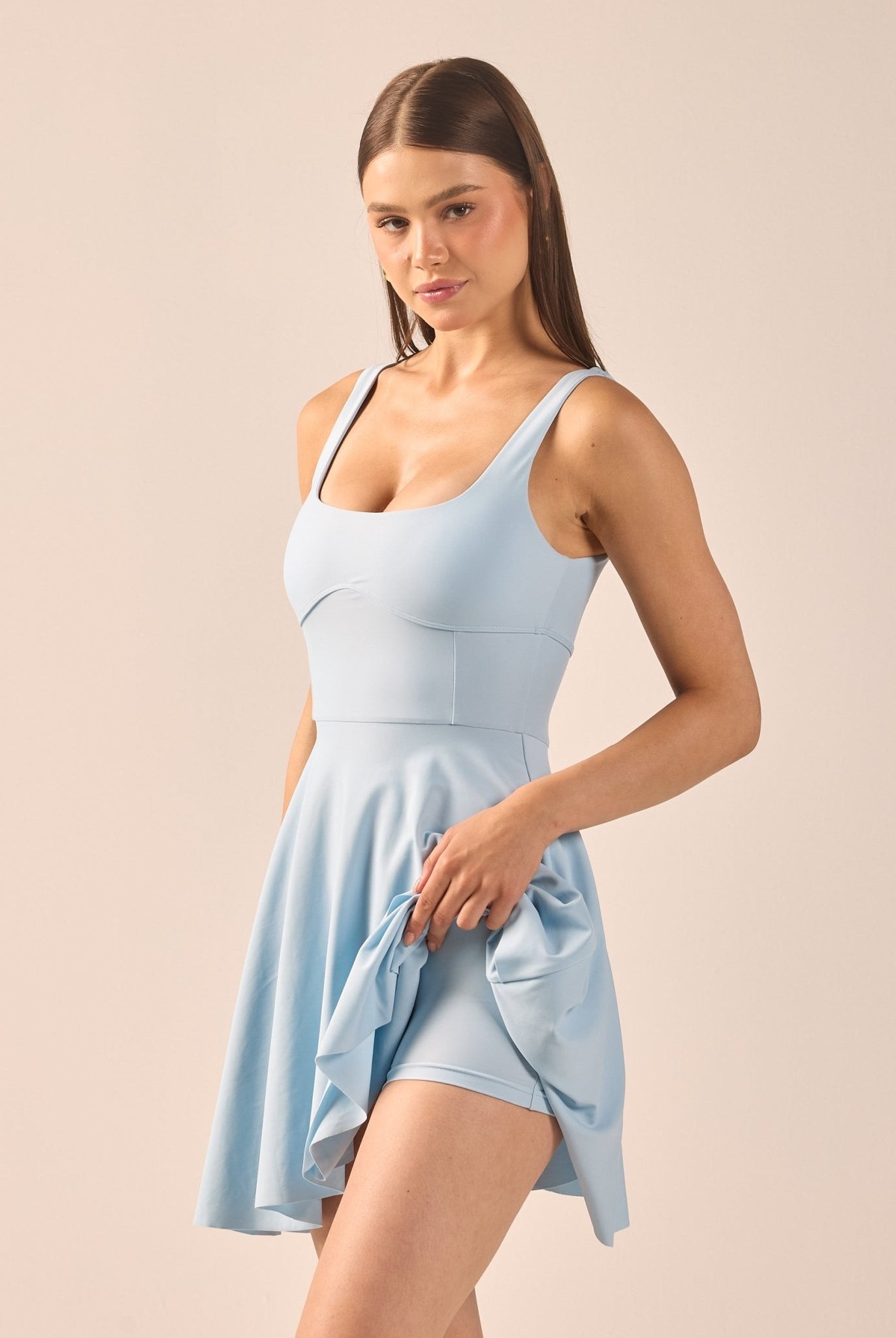 Blue Sleeveless Swimwear - shopaleena