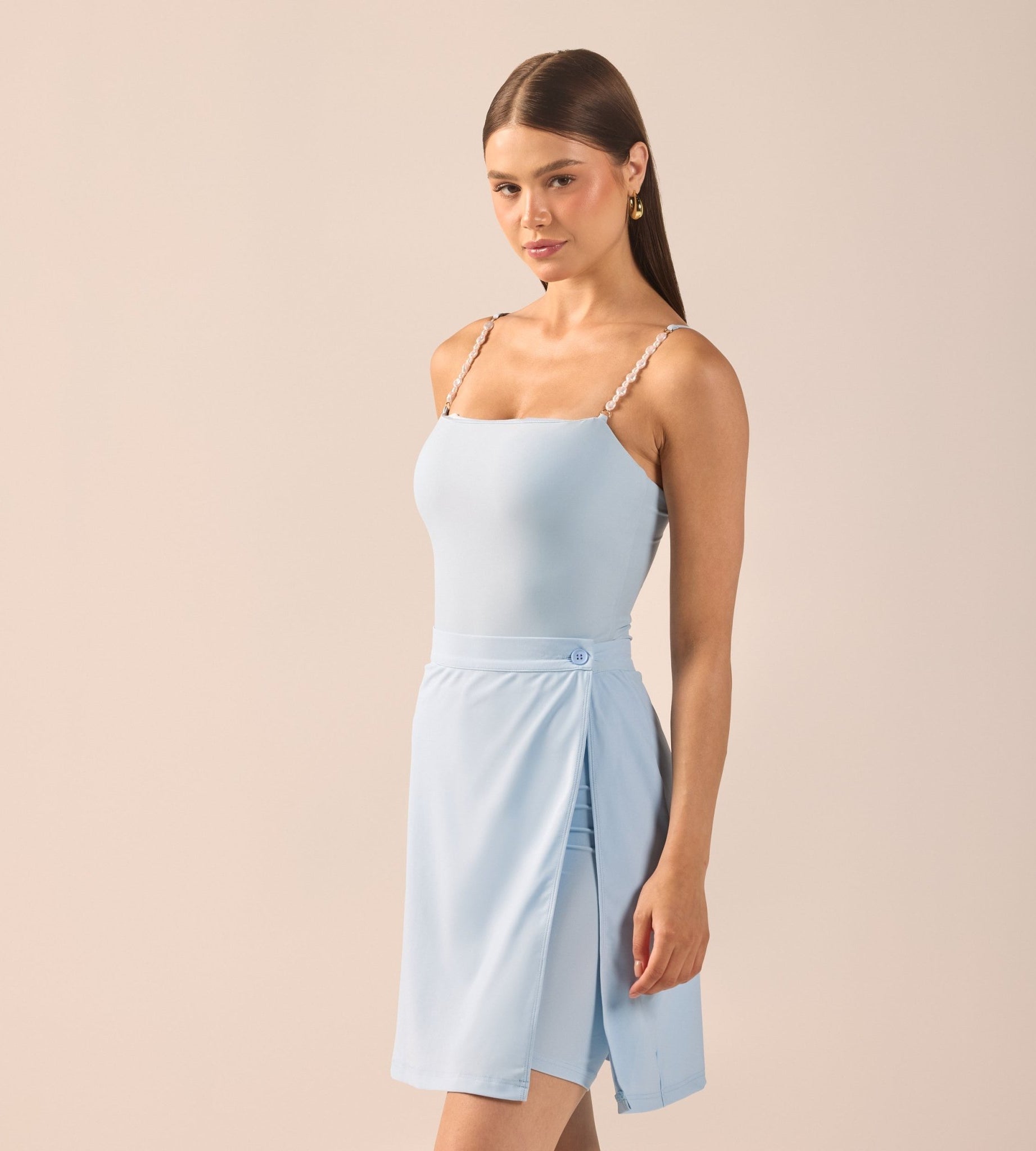 Blue Straight Swim Skirt - shopaleena