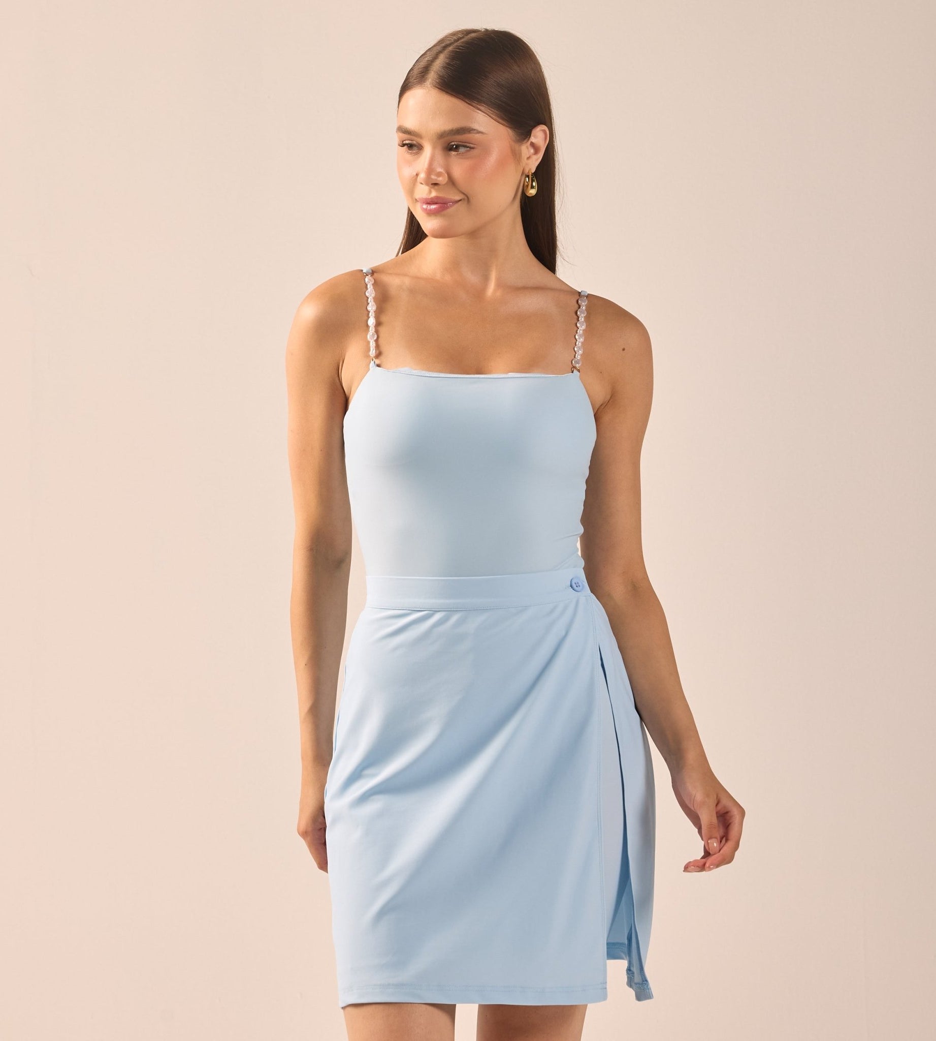 Blue Straight Swim Skirt - shopaleena
