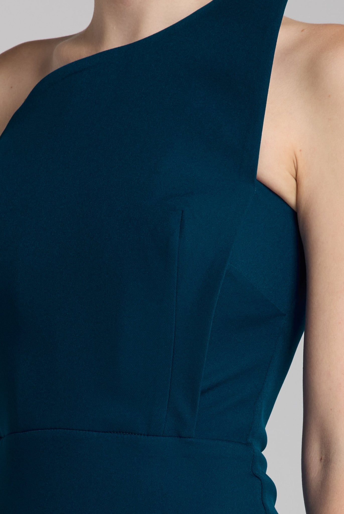 Blue Strapless Mermaid Crepe Maxi Dress - shopaleena