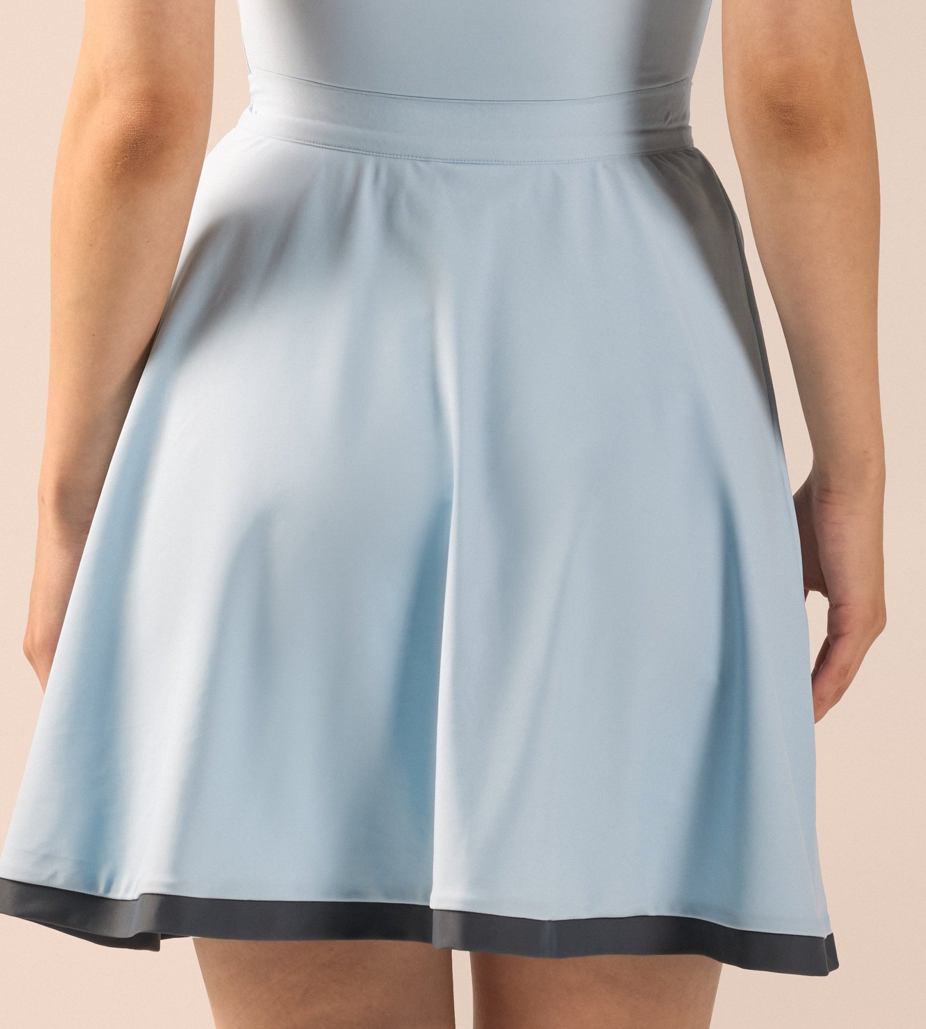 Blue Swim Skirt with Grey Trim - shopaleena