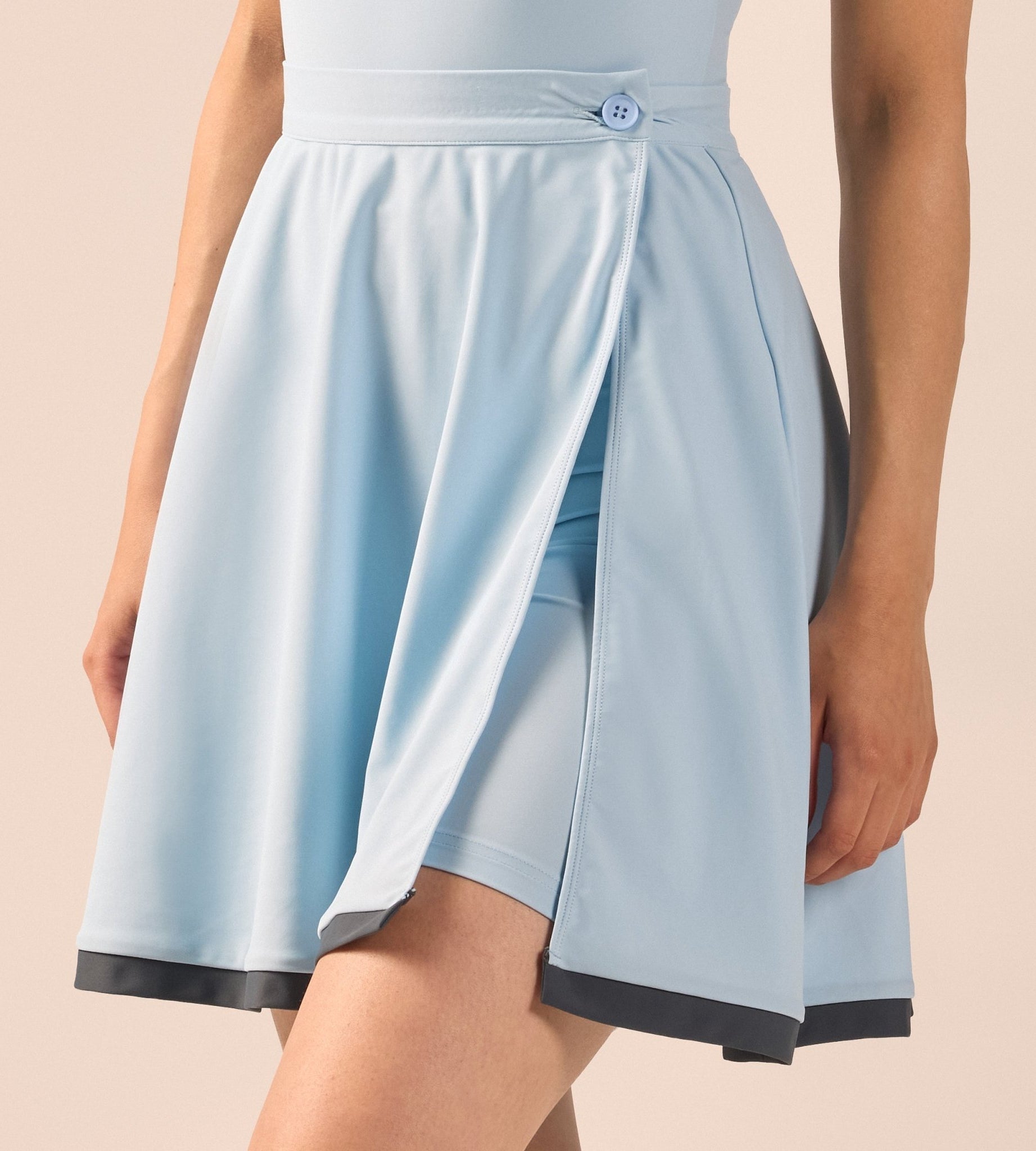 Blue Swim Skirt with Grey Trim - shopaleena