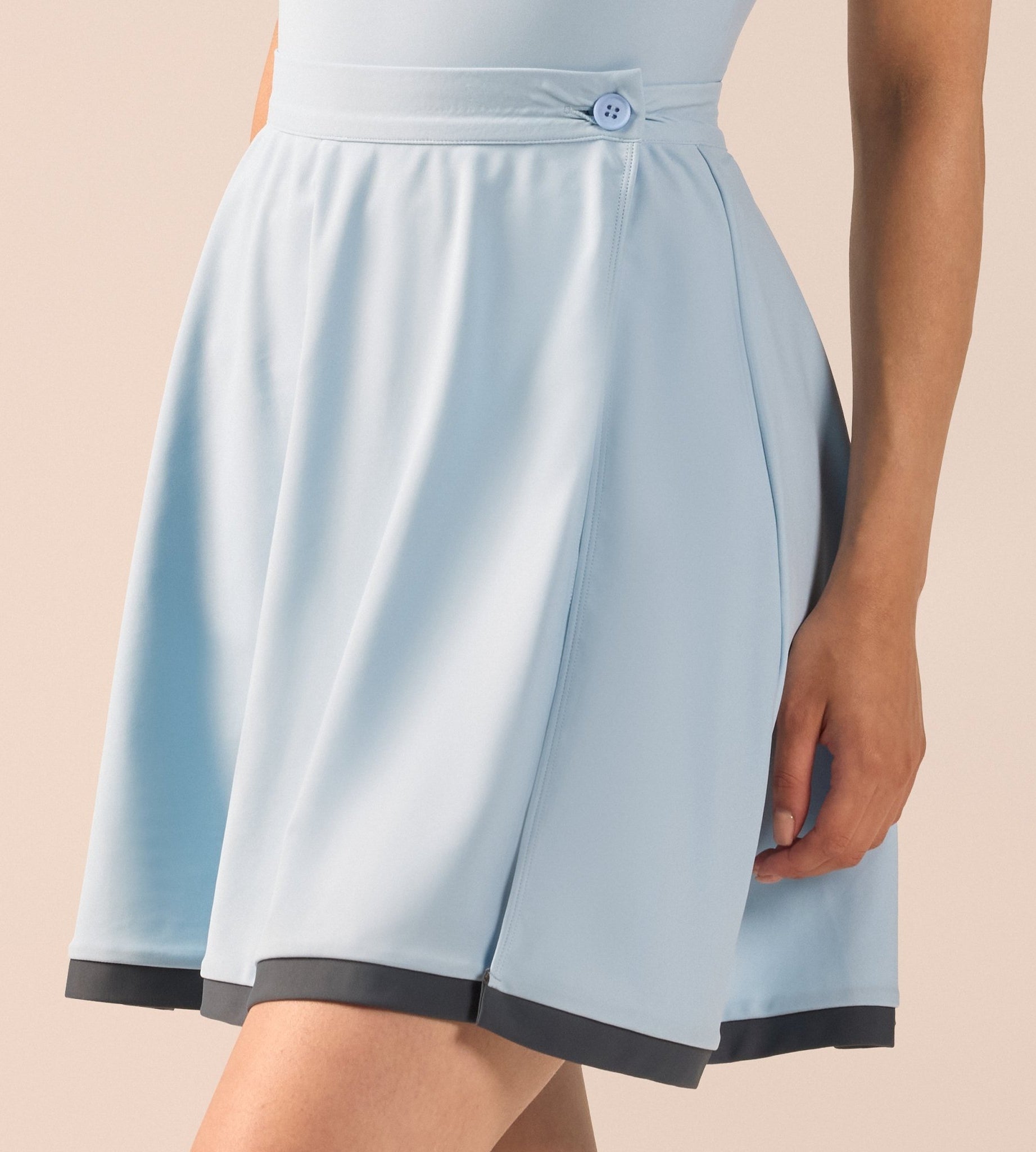 Blue Swim Skirt with Grey Trim - shopaleena