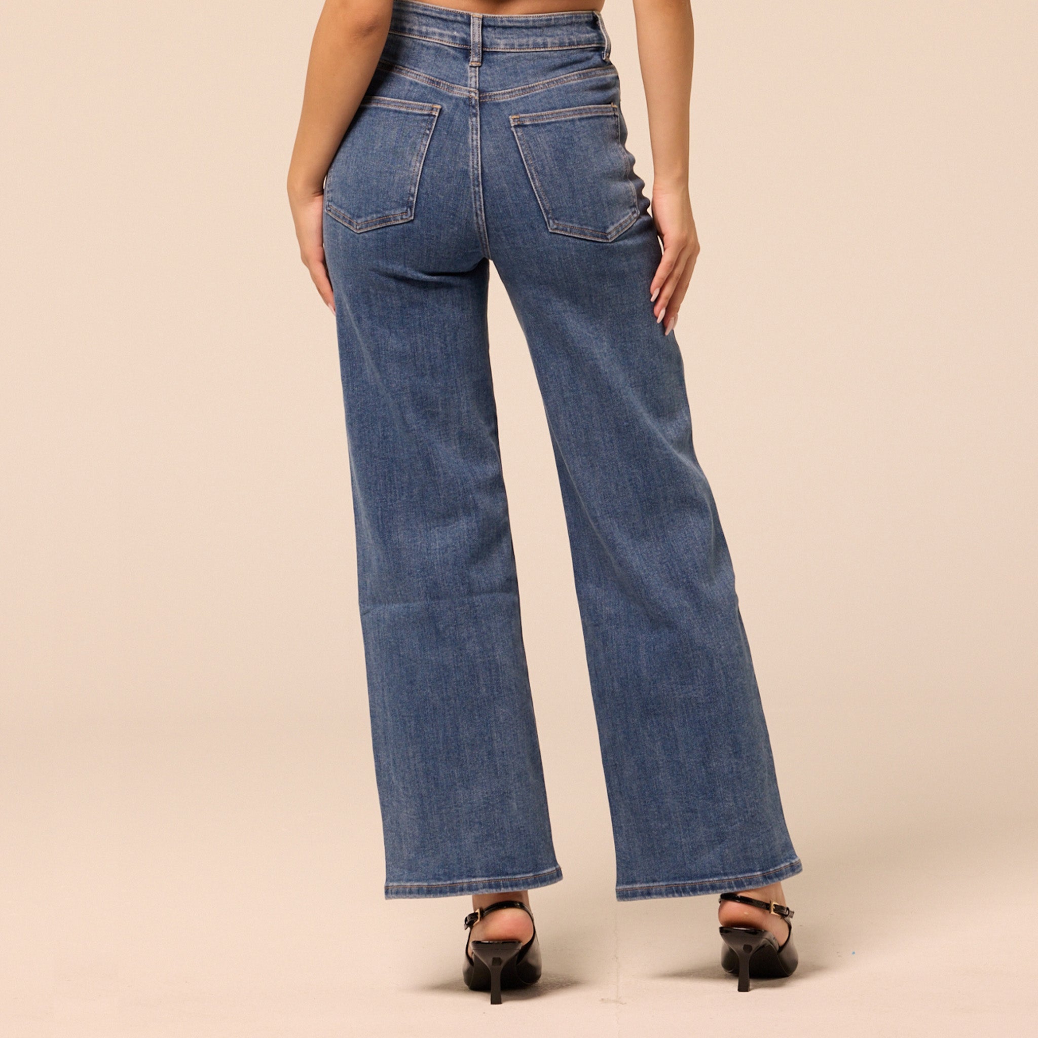 Blue Wide Leg Jeans - shopaleena