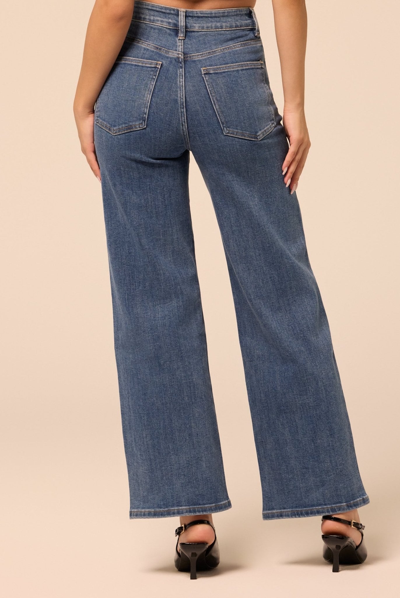Blue Wide Leg Jeans - shopaleena