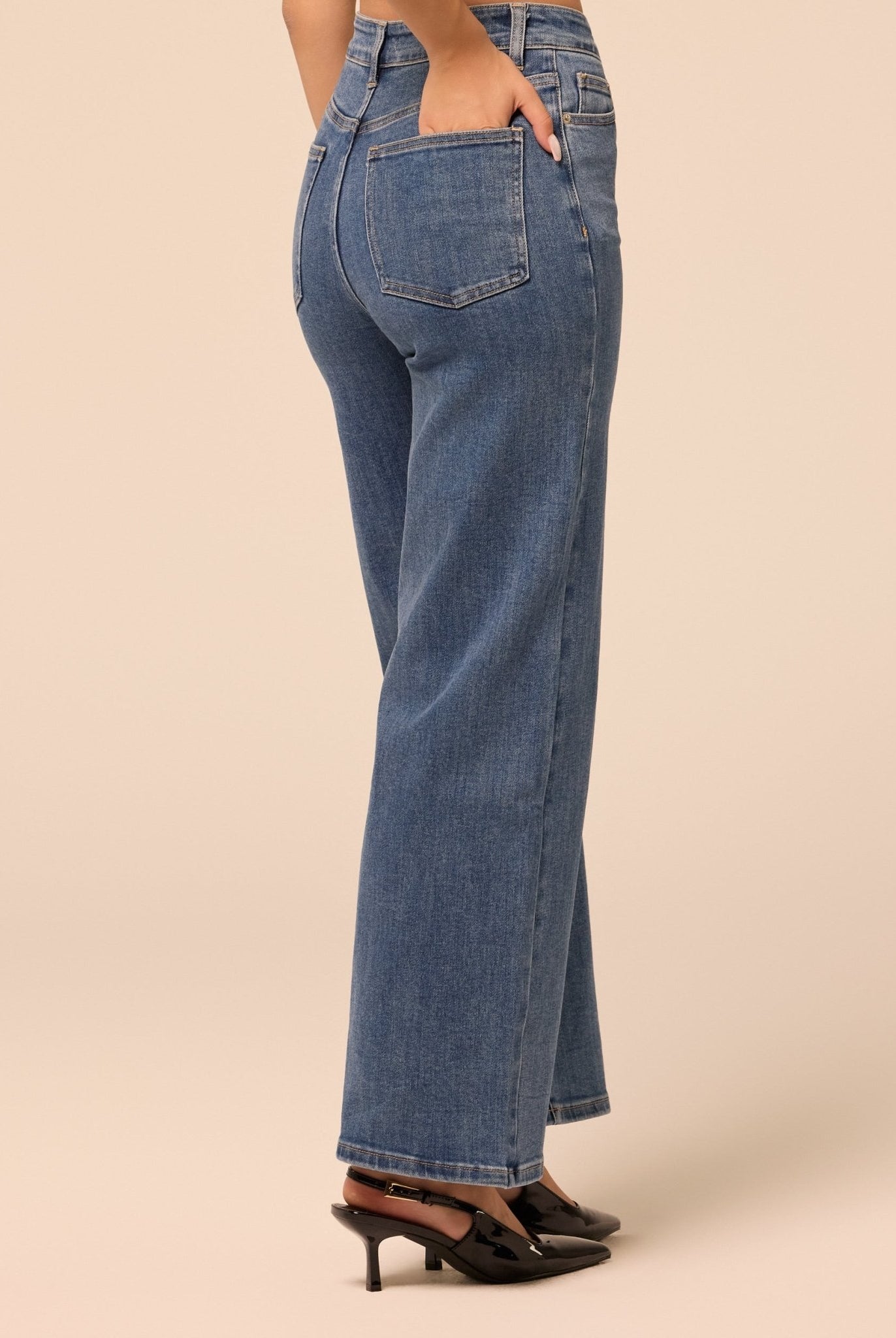 Blue Wide Leg Jeans - shopaleena