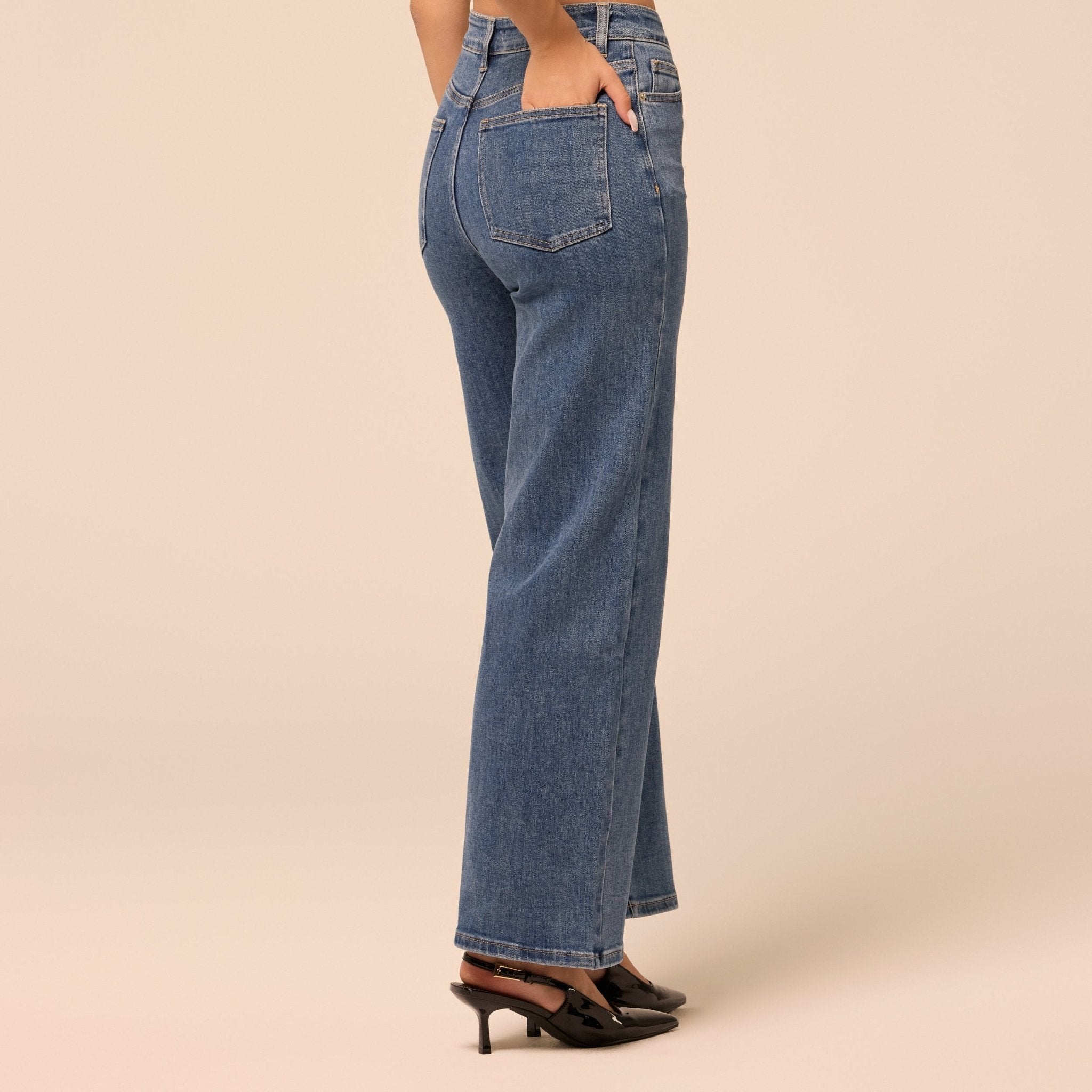 Blue Wide Leg Jeans - shopaleena