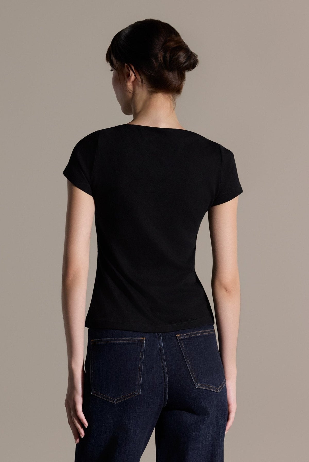 Boat Neck Fitted T-Shirt - shopaleena