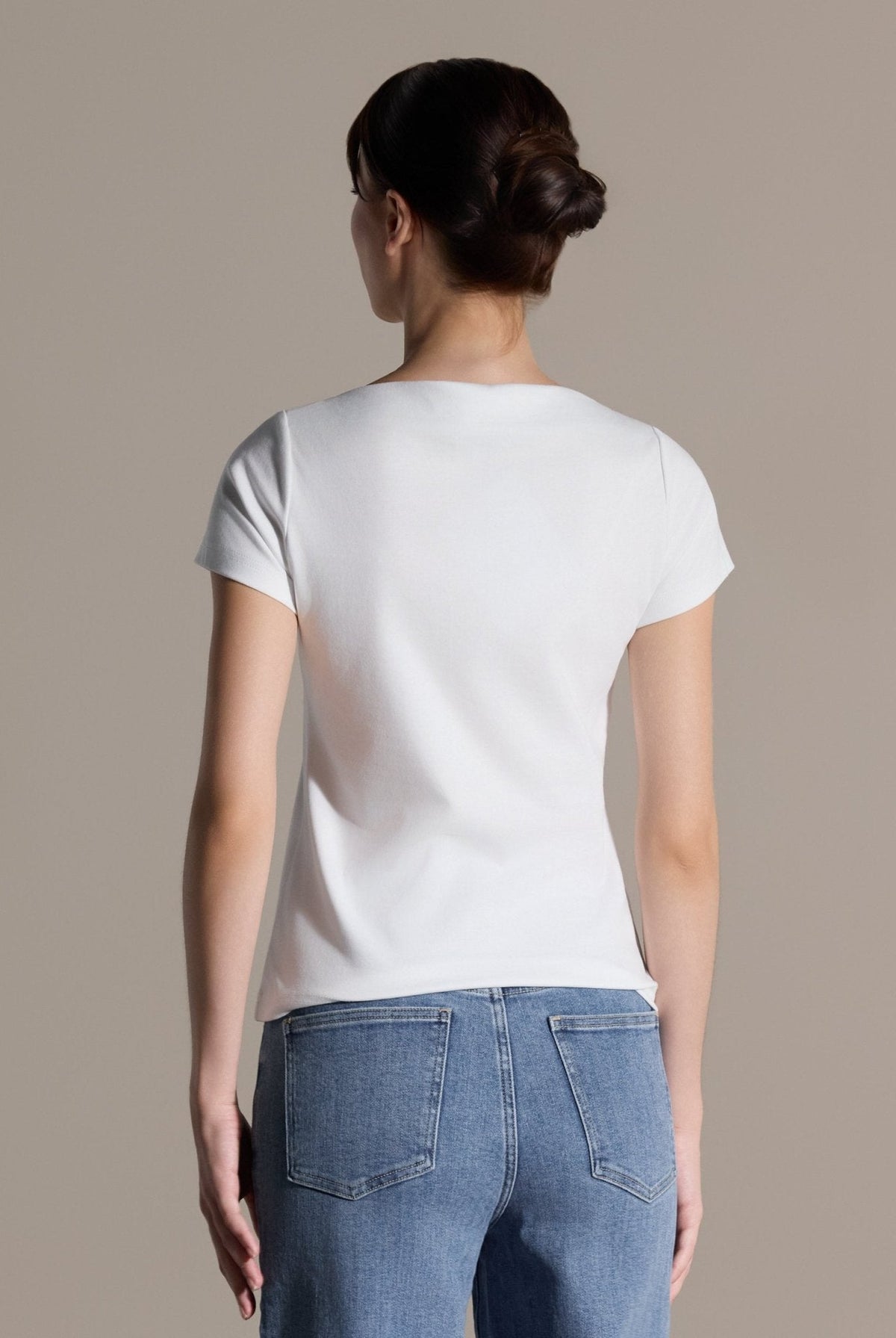 Boat Neck Fitted T-Shirt - shopaleena