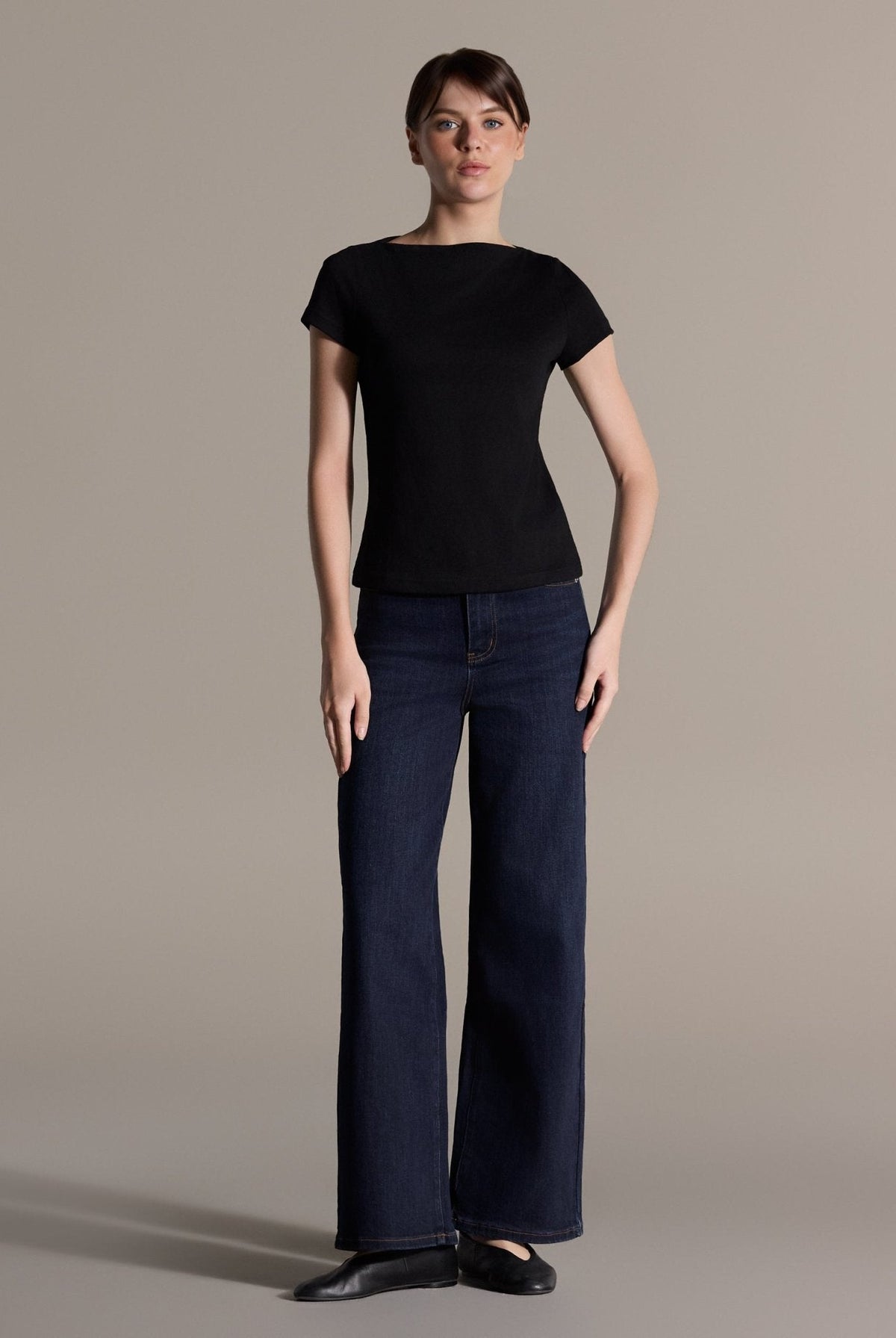 Boat Neck Fitted T-Shirt - shopaleena