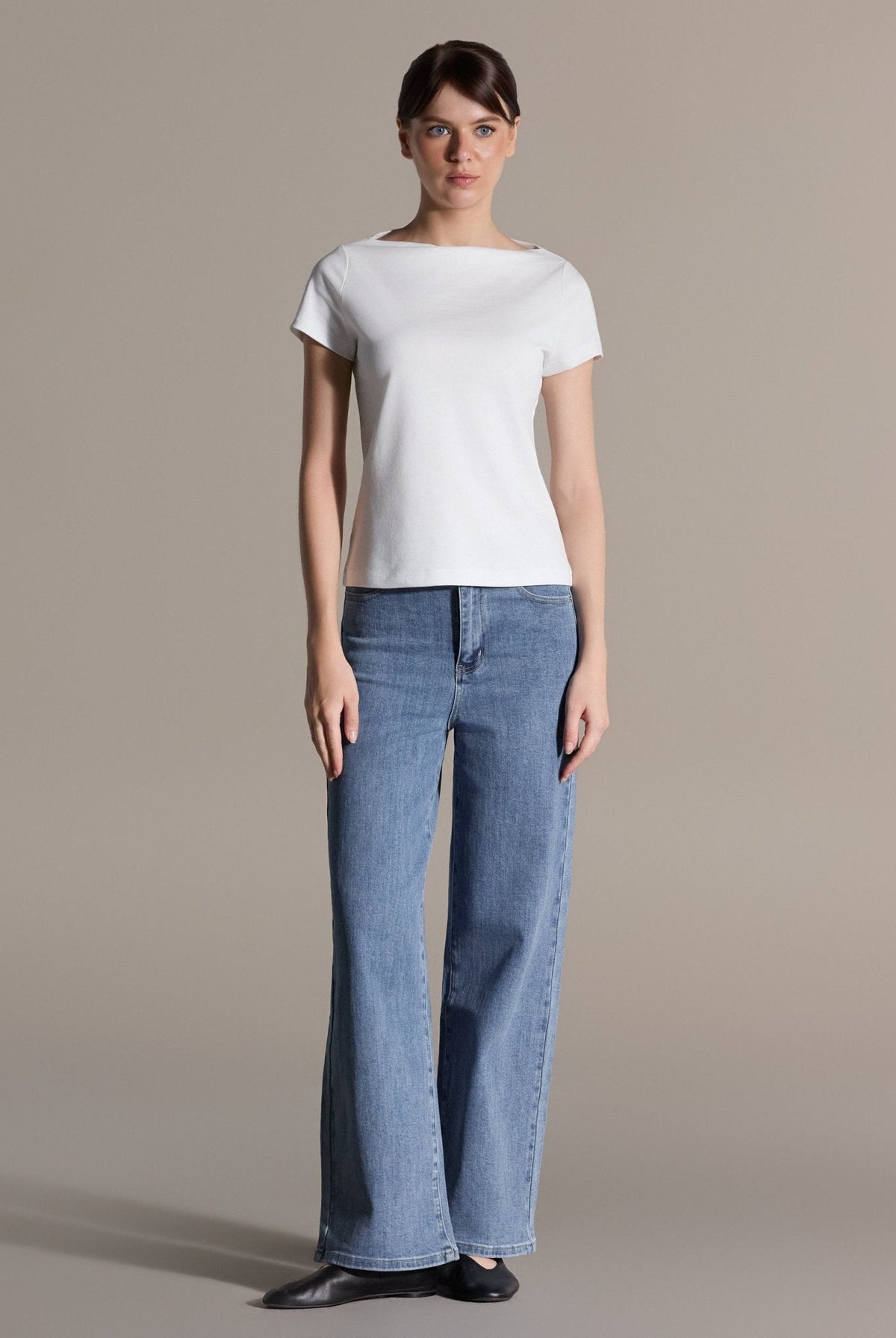 Boat Neck Fitted T-Shirt - shopaleena