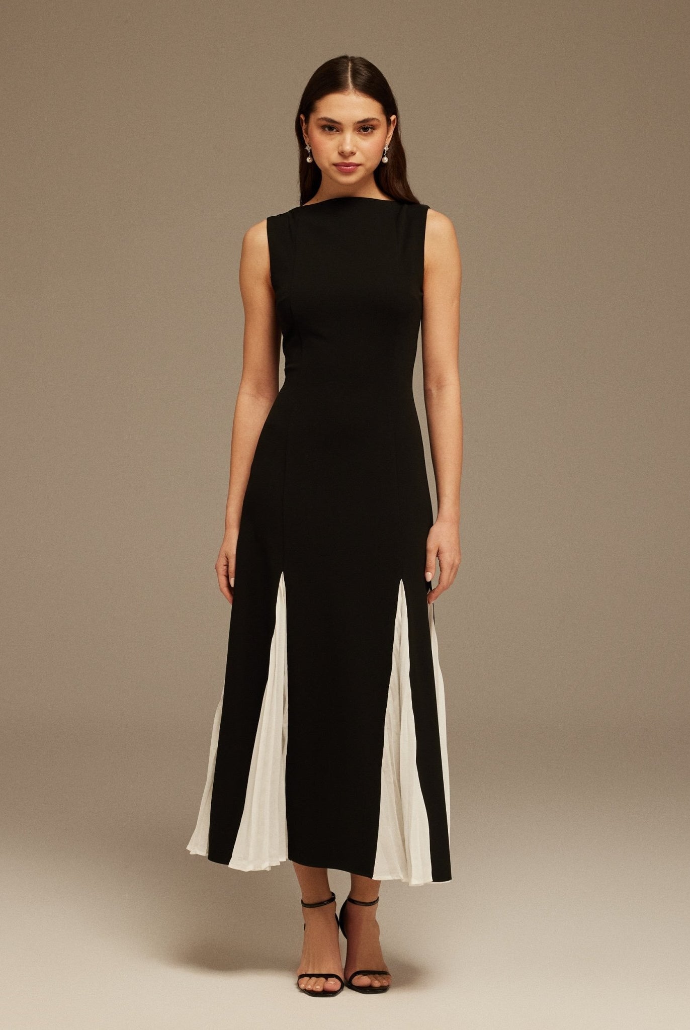 Boat Neckline Long Dress - shopaleena