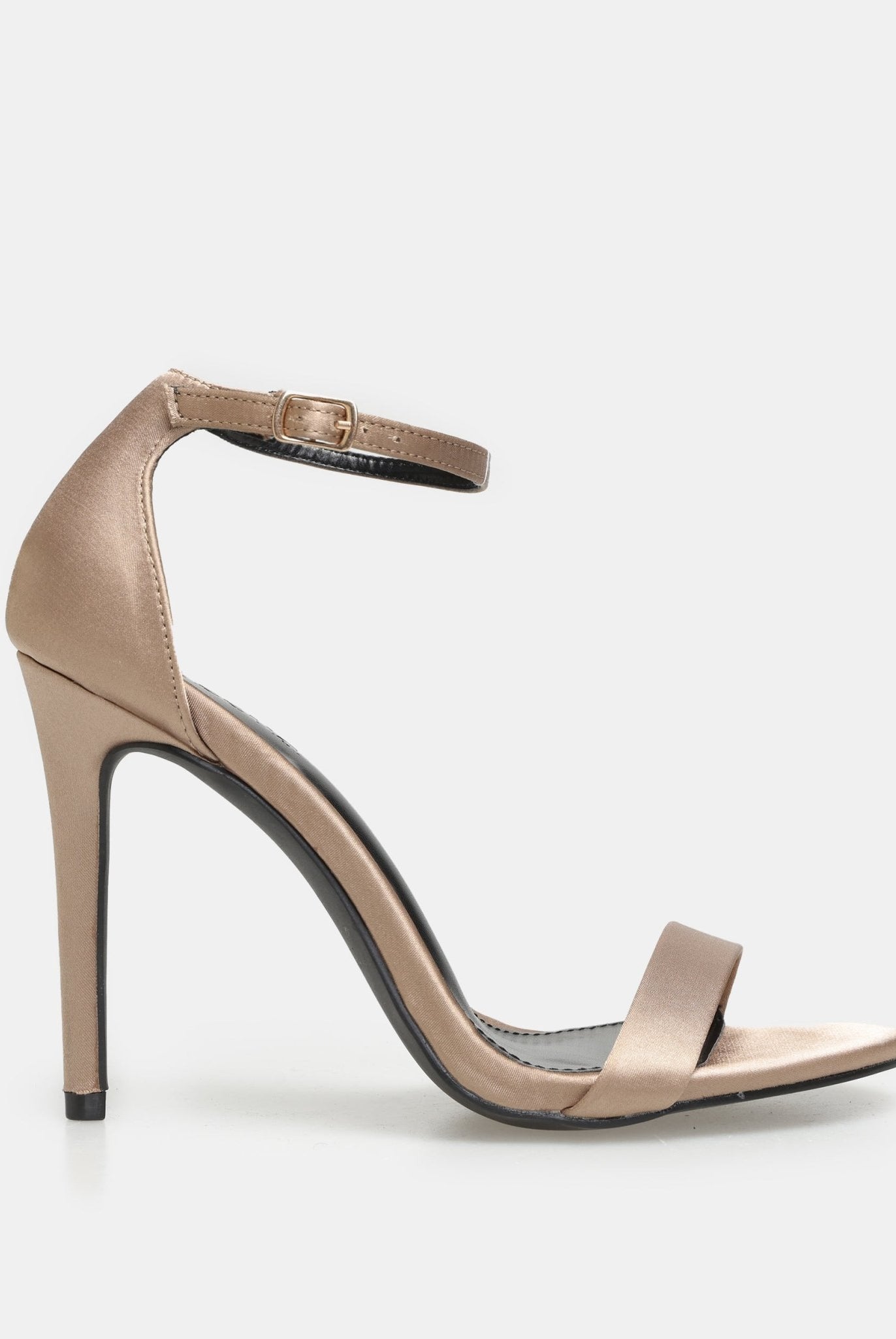 Bronze Satin High Heel Sandals - shopaleena