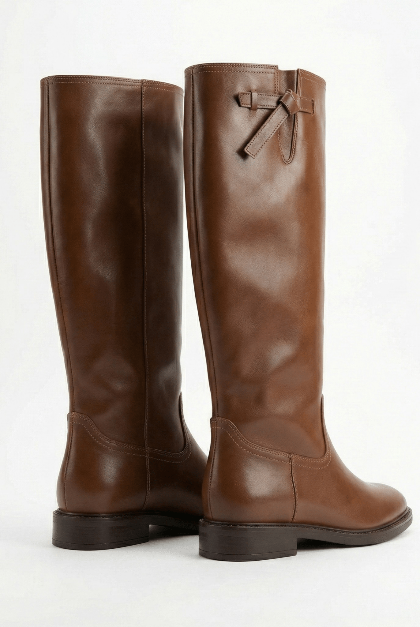 Brown Leather Knee - High Boots - shopaleena