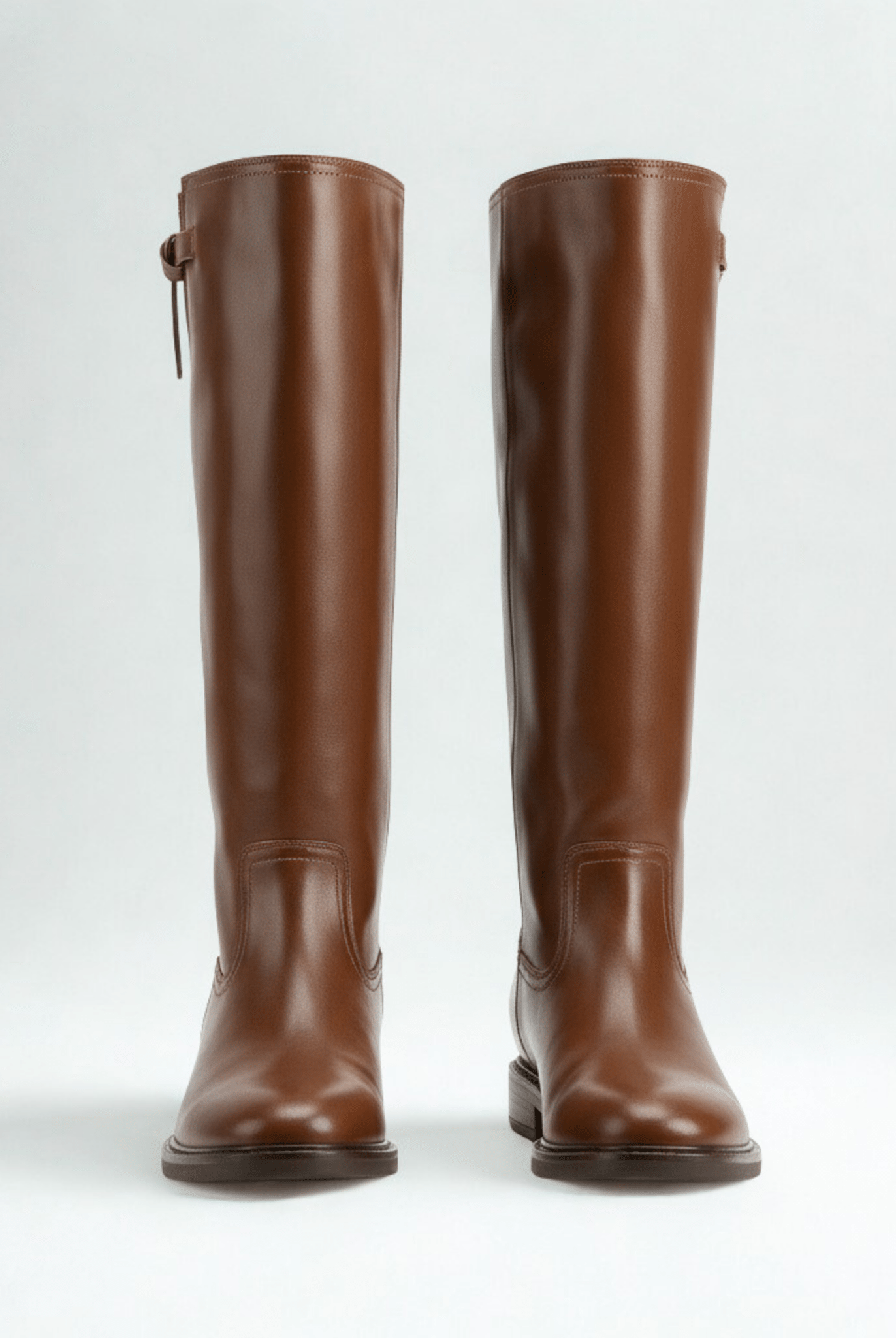 Brown Leather Knee - High Boots - shopaleena