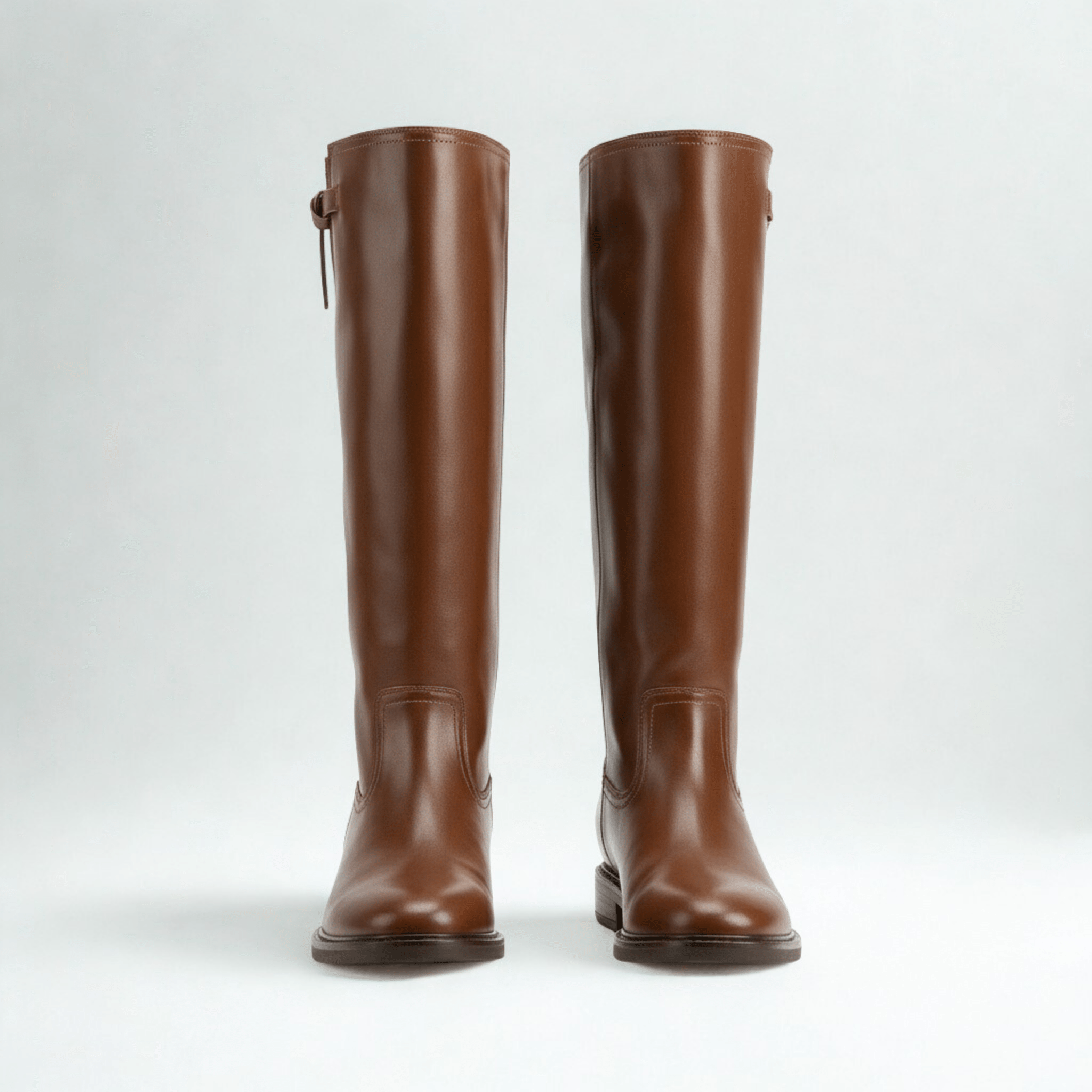 Brown Leather Knee - High Boots - shopaleena