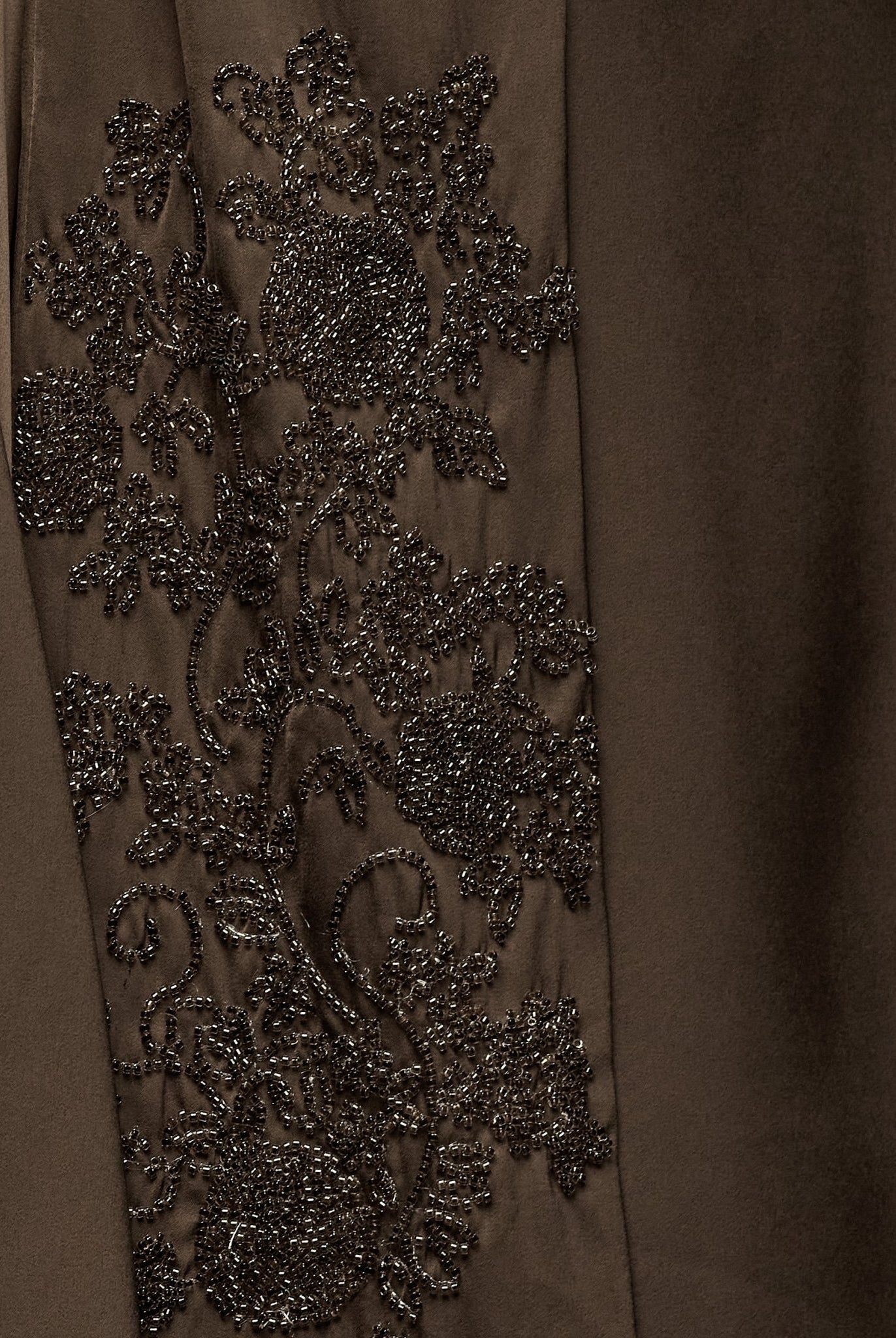 Brown Loose Fit Long Sleeve Satin Blouse - shopaleena