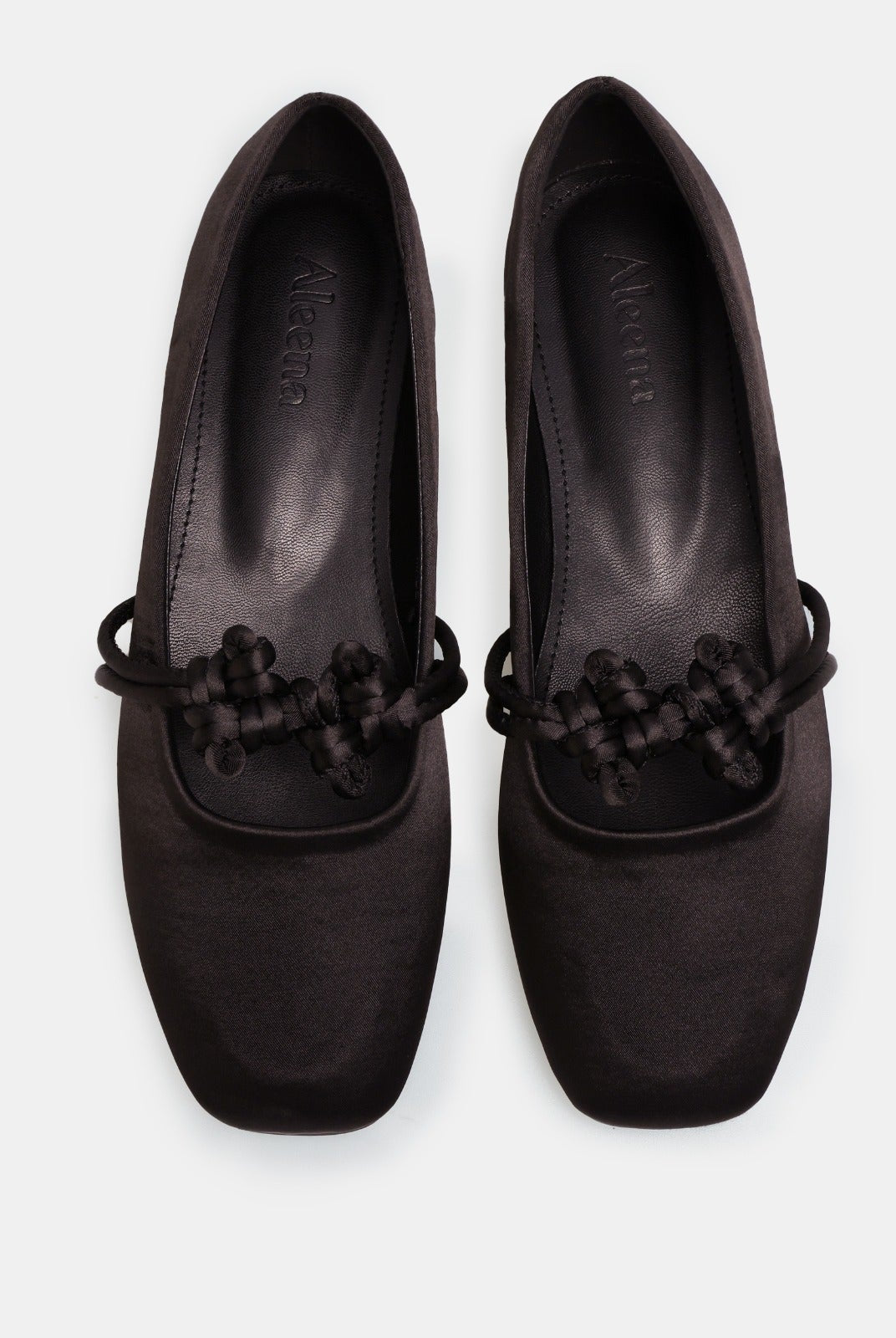 Brown Satin Knot Flats - shopaleena