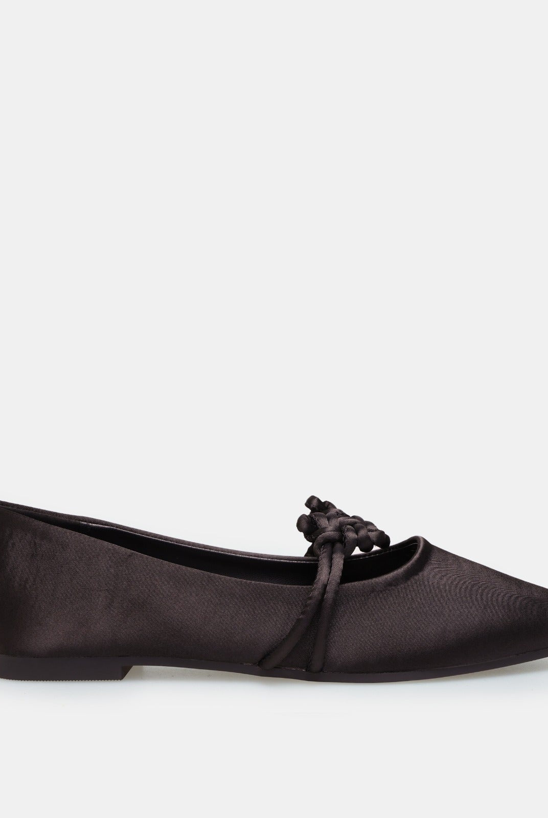 Brown Satin Knot Flats - shopaleena