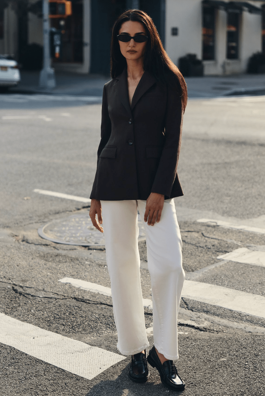 Brown Two-Button Tailored Blazer - shopaleena