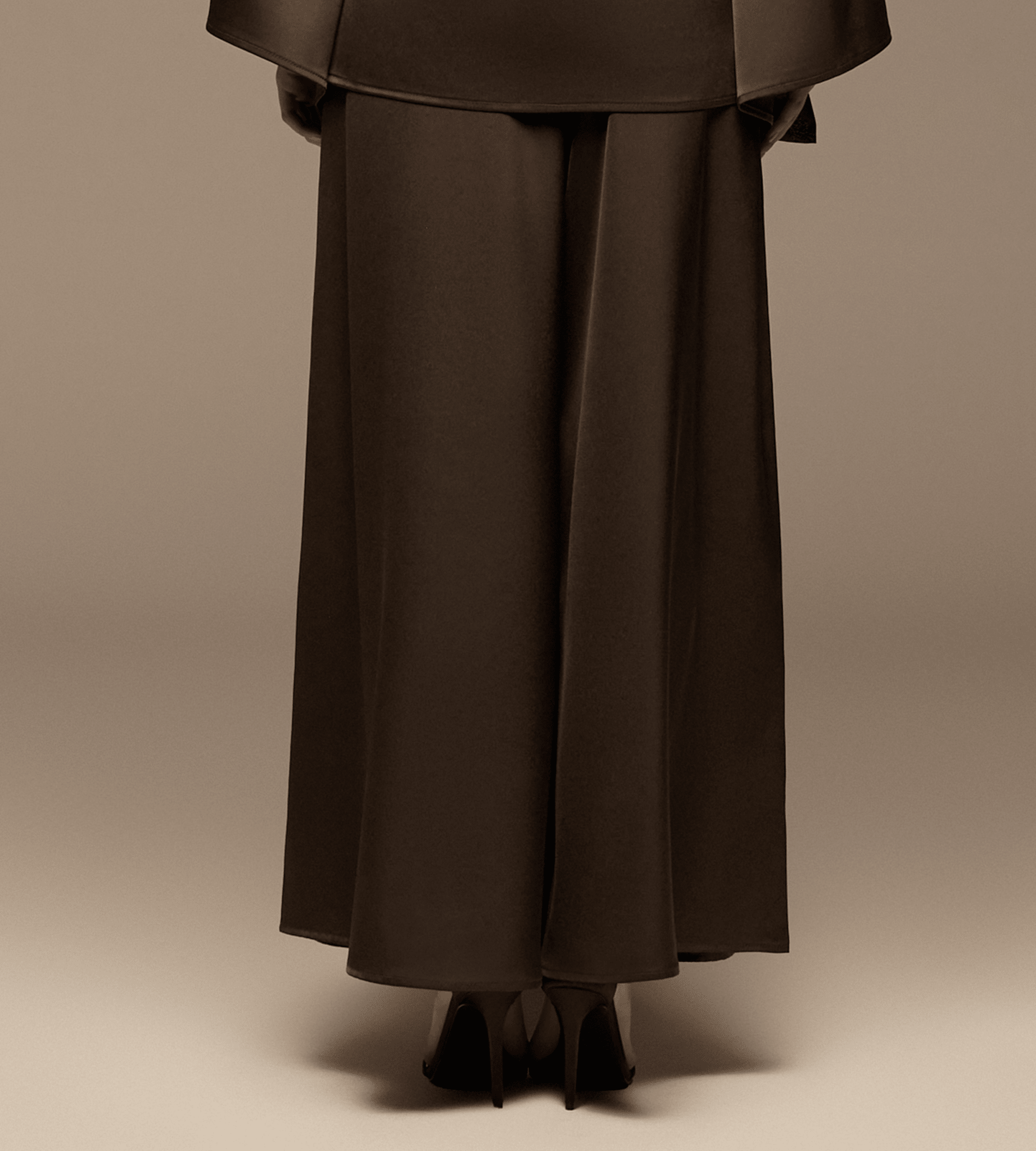 Brown Wide Leg Satin Pants - shopaleena