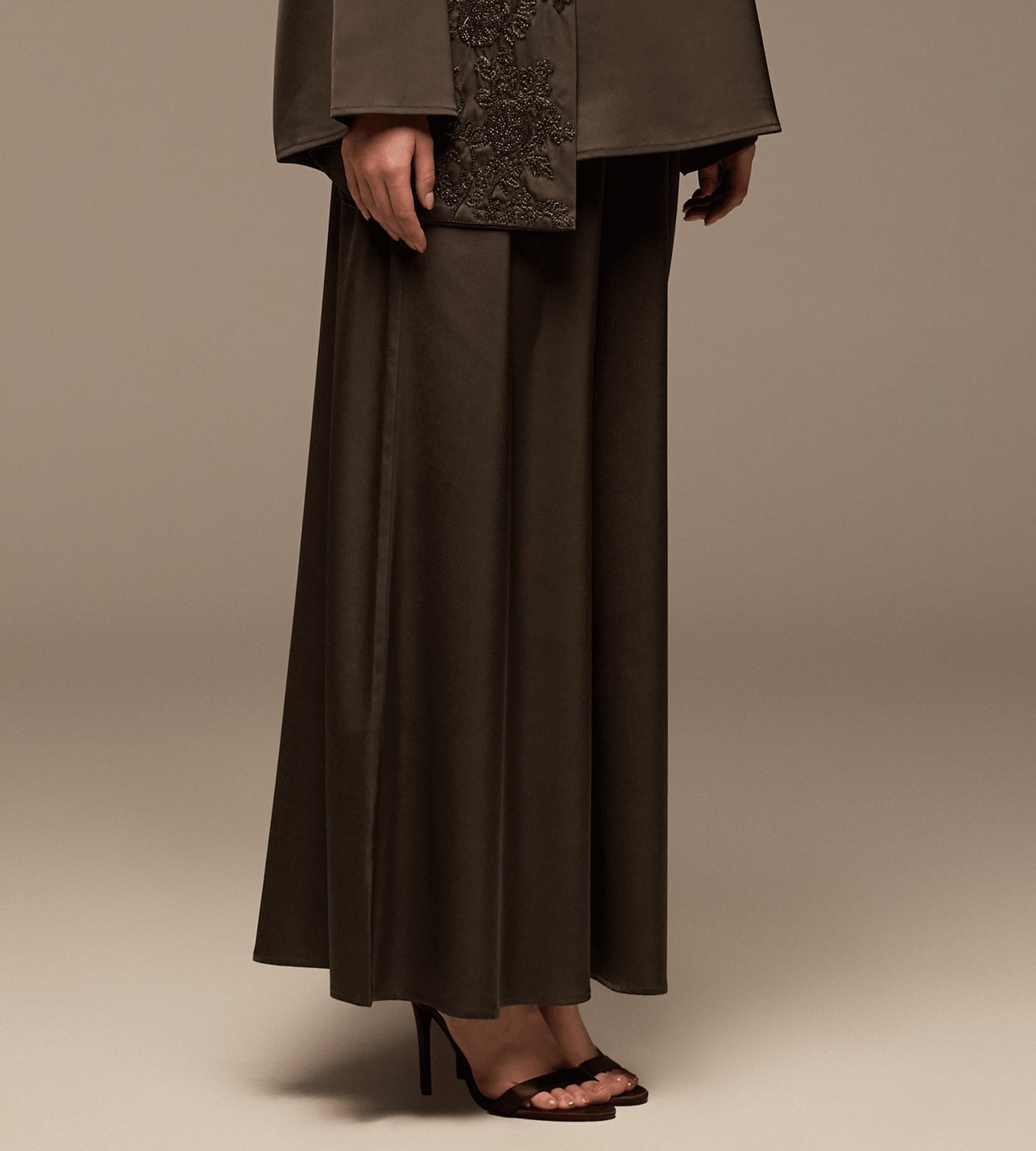 Brown Wide Leg Satin Pants - shopaleena