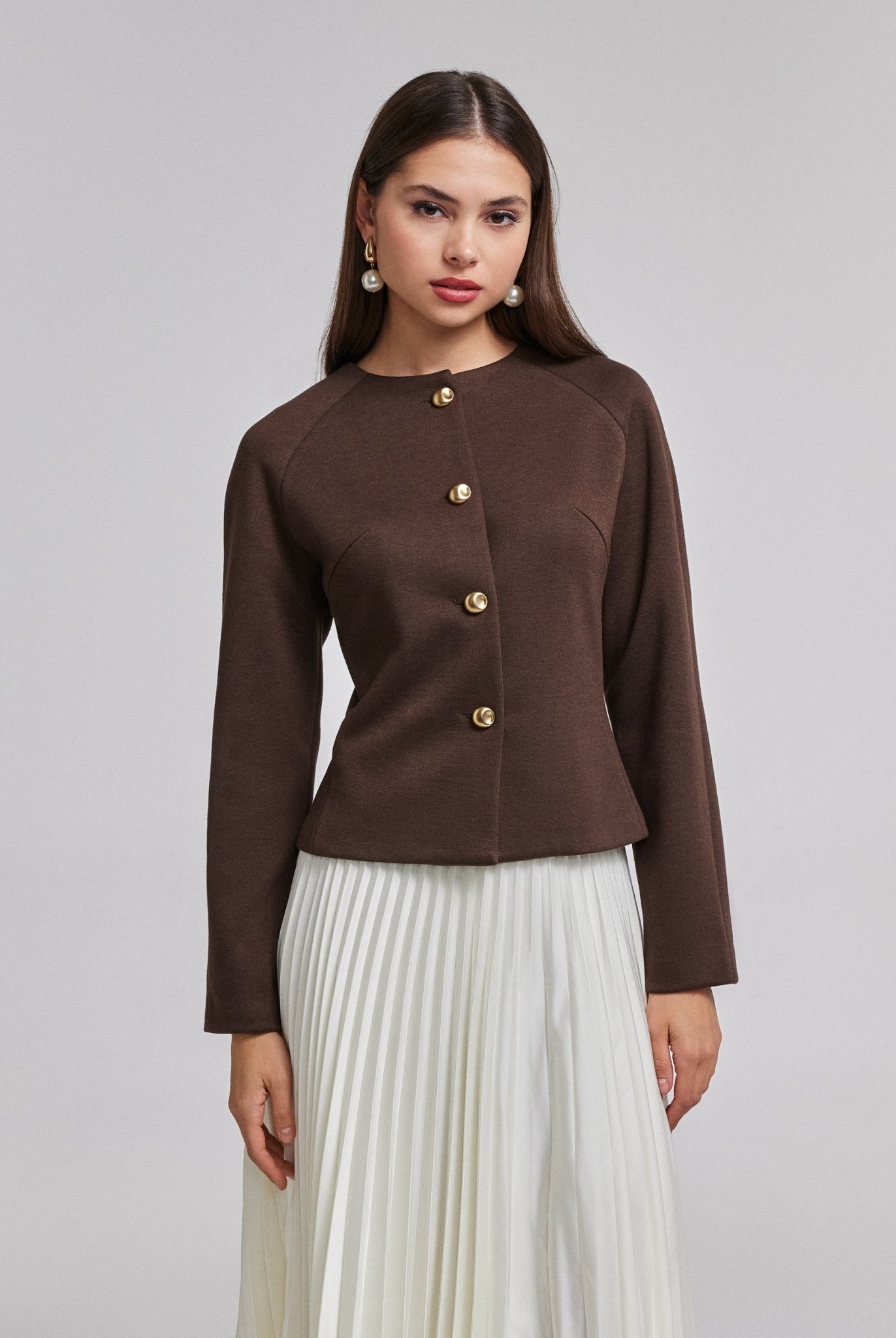 Brown Wool Button - Up Blazer - shopaleena