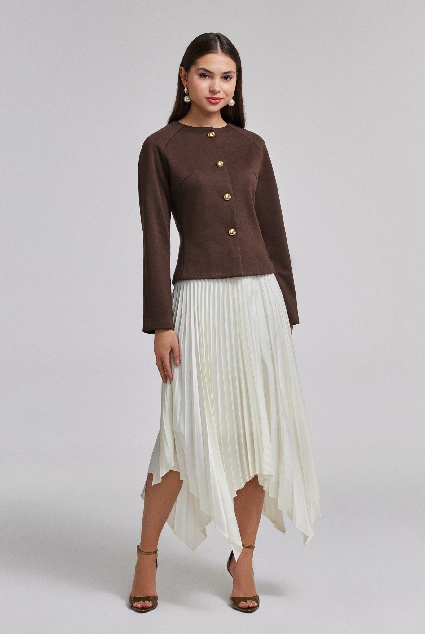 Brown Wool Button - Up Blazer - shopaleena