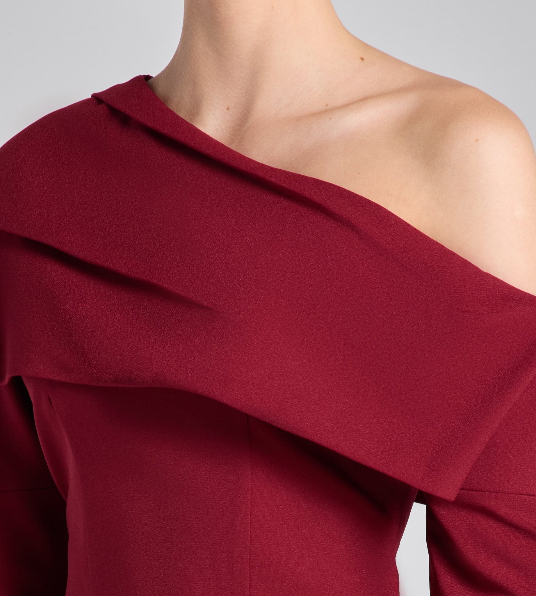 Burgundy Dropped Shoulder Long Sleeve Top - shopaleena