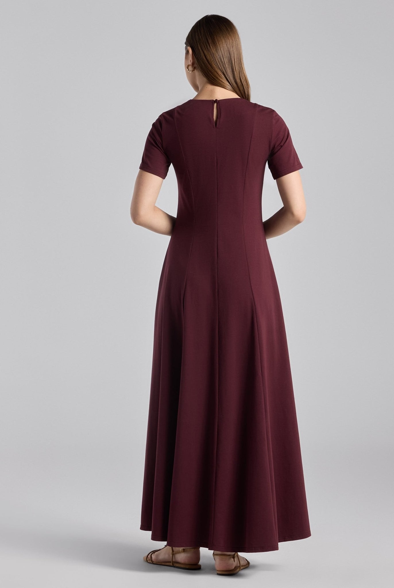 Burgundy Knit Under Abaya Dress - shopaleena