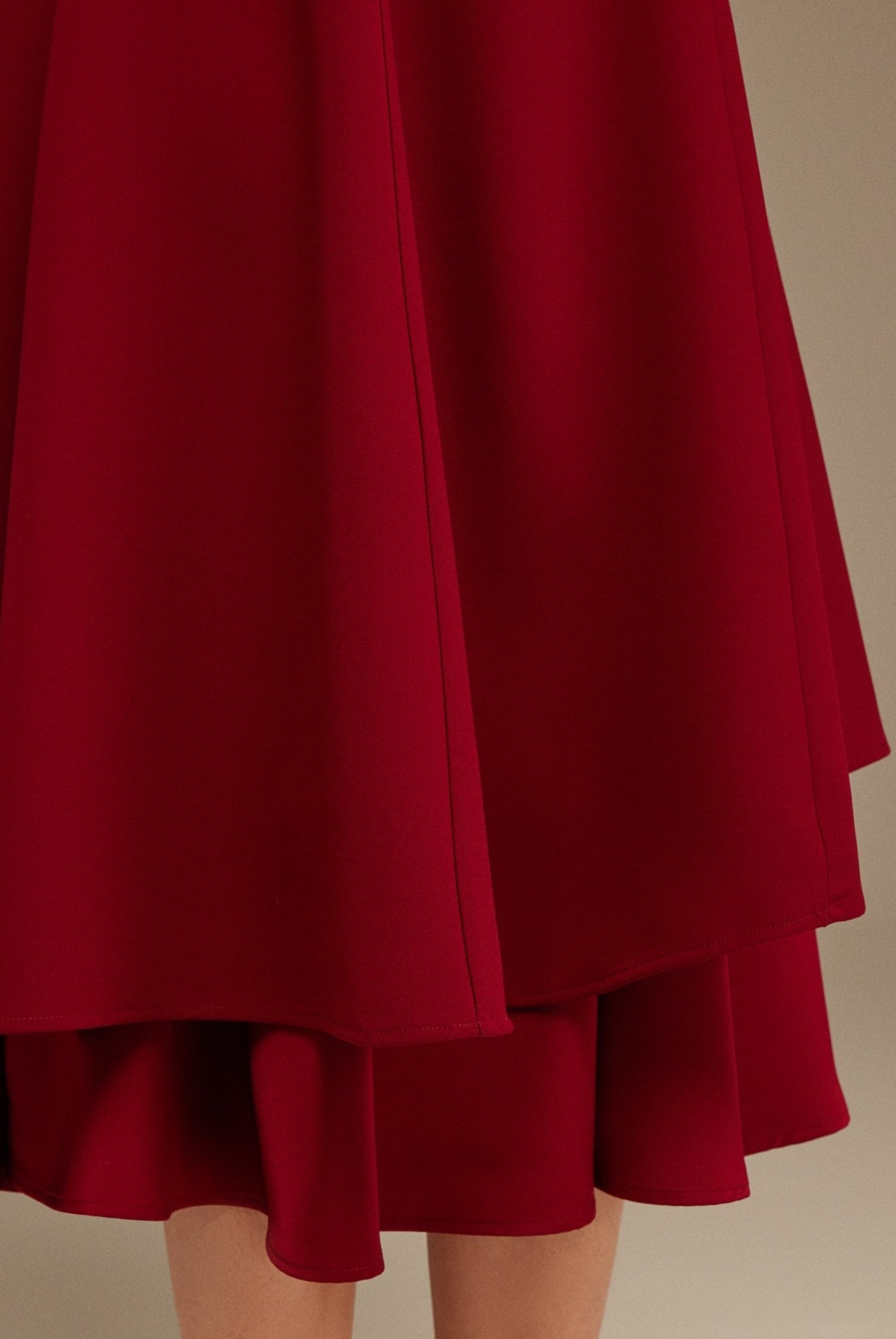 Burgundy Off - Shoulder Midi Dress - shopaleena