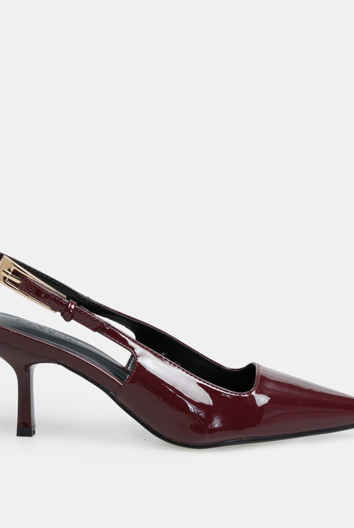 Burgundy Patent Slingback Heels - shopaleena