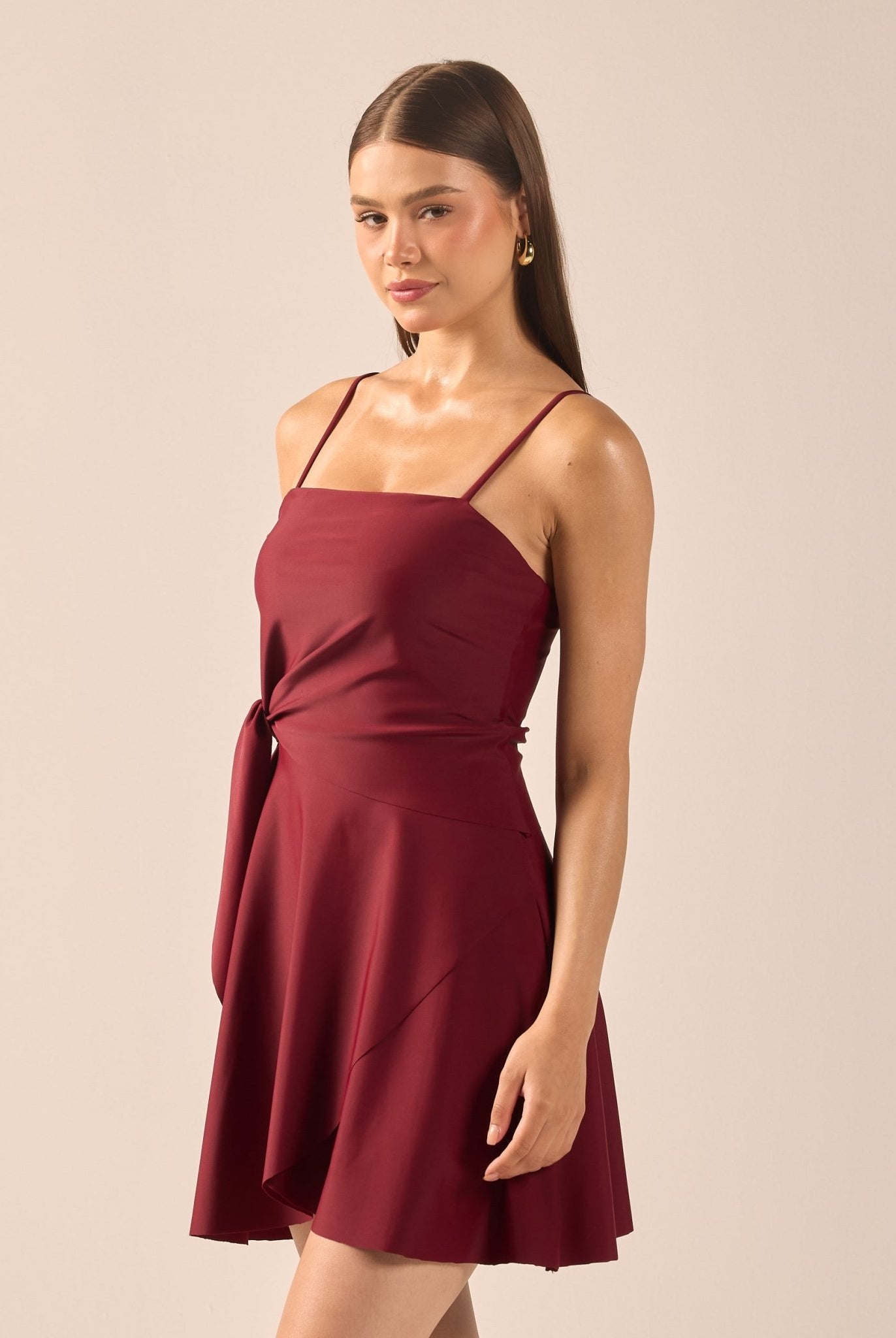 Burgundy Spaghetti Strap Swimwear - shopaleena