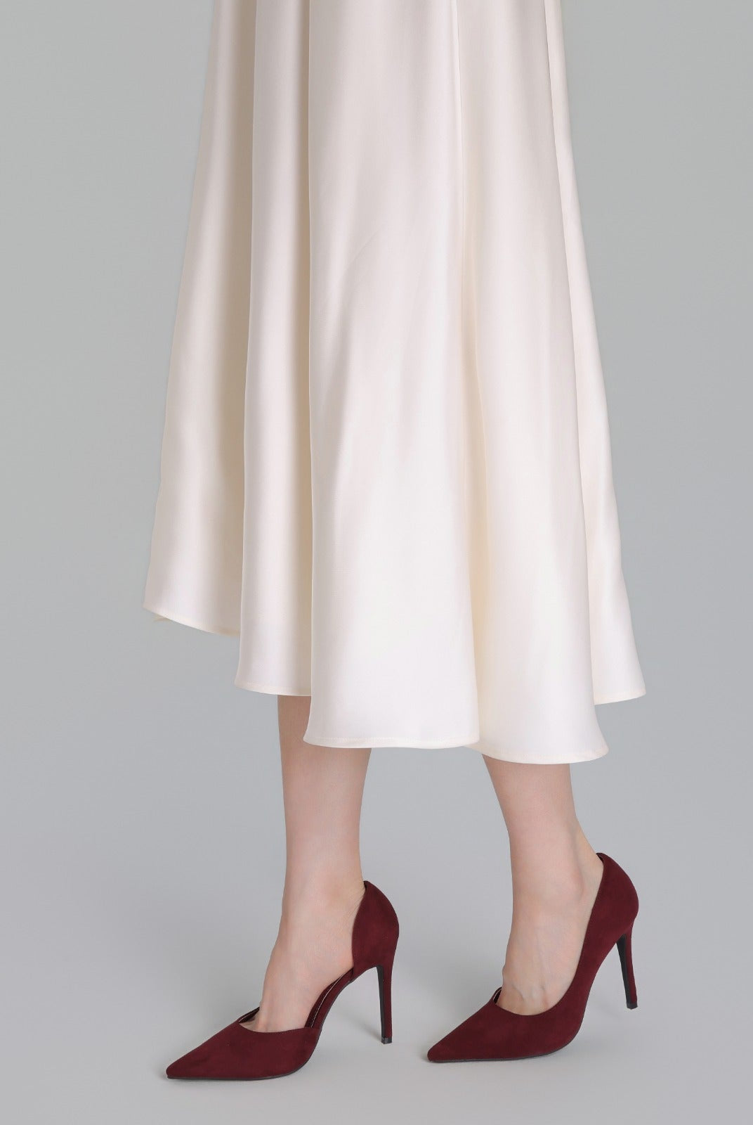 Burgundy Suede Pointed Toe Pumps - shopaleena