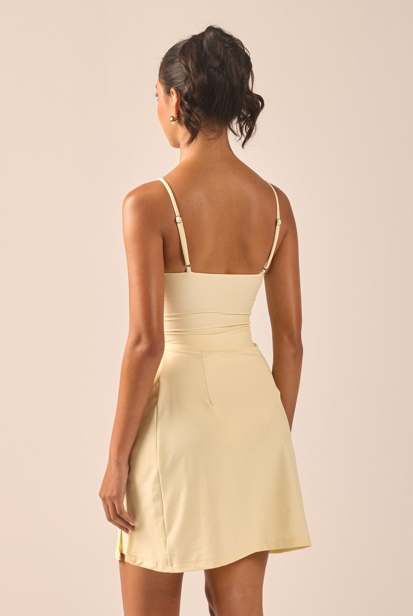 Butter Yellow Pearl Strap One Piece Swimsuit - shopaleena