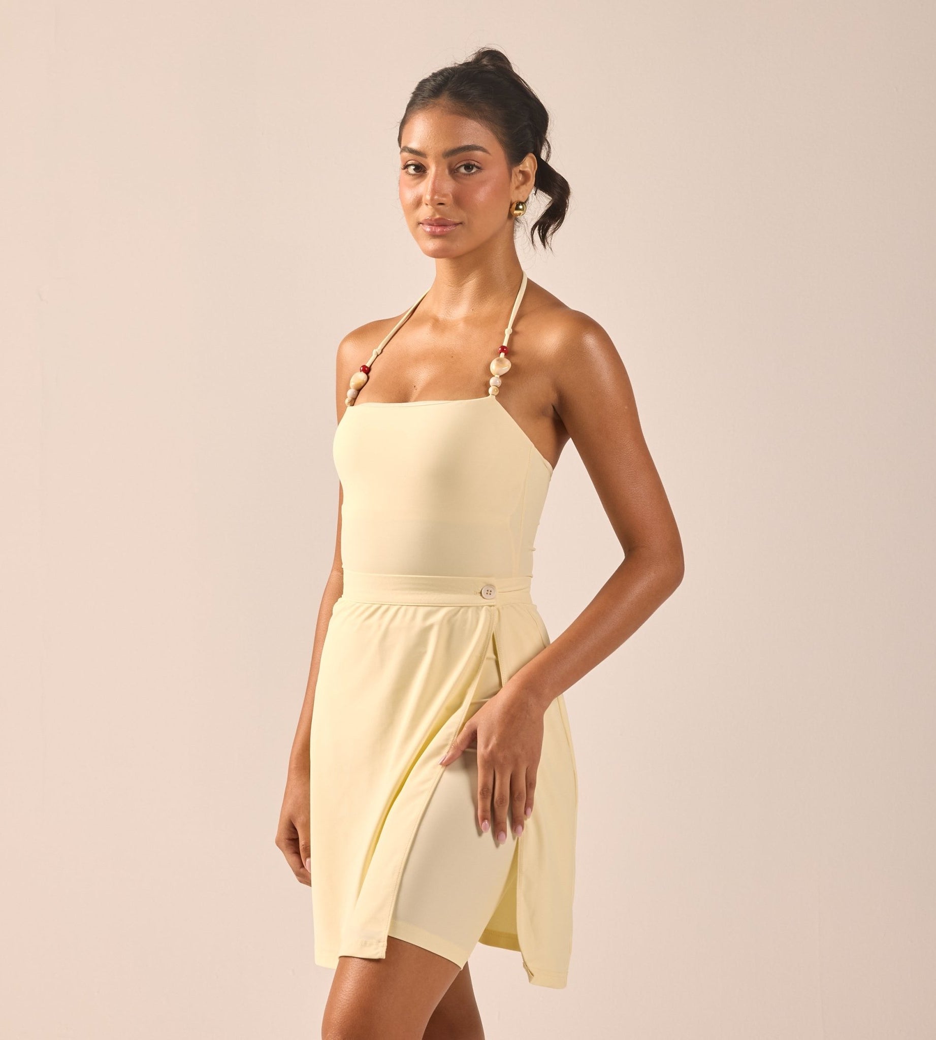 Butter Yellow Straight Swim Skirt - shopaleena