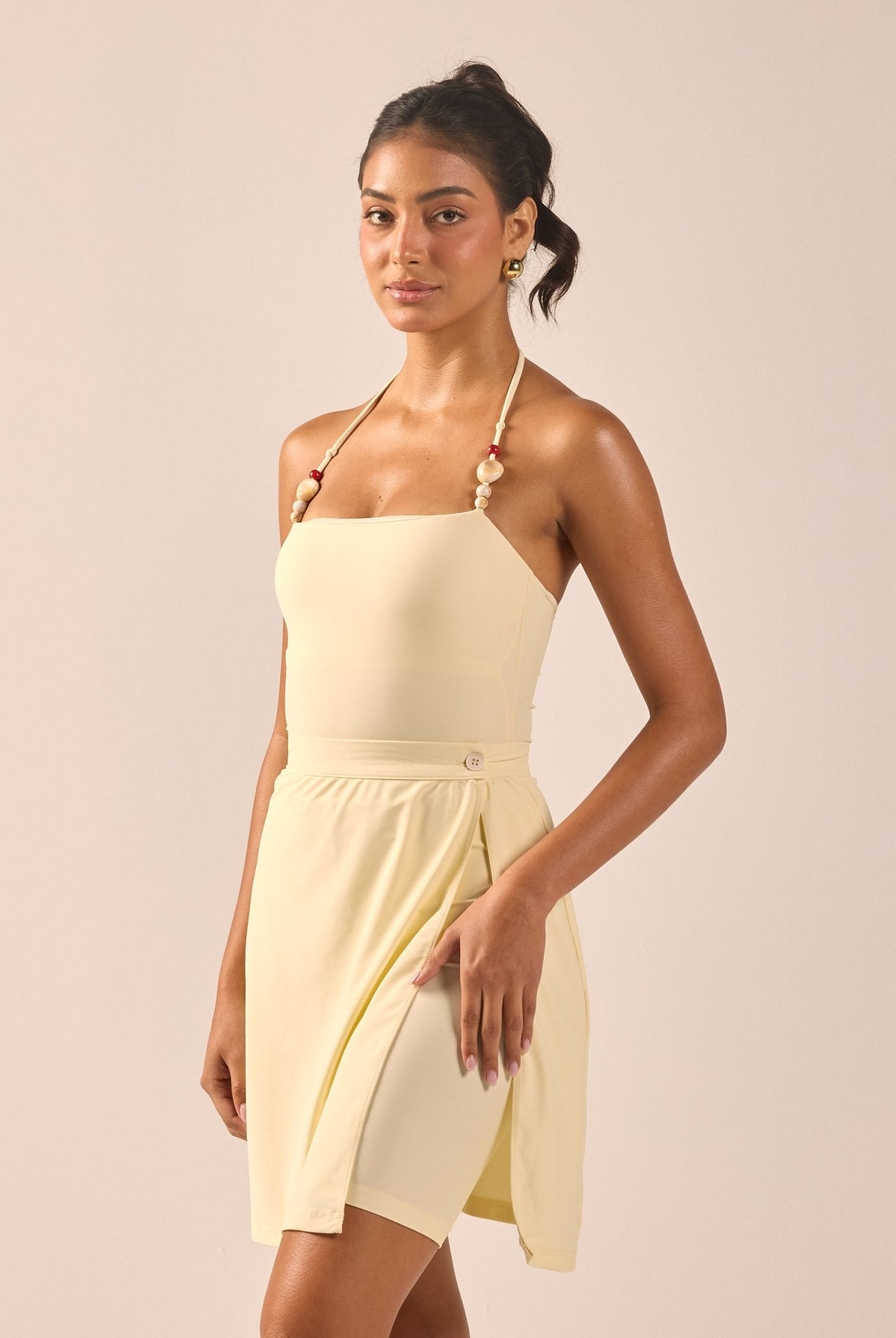 Butter Yellow Straight Swim Skirt - shopaleena