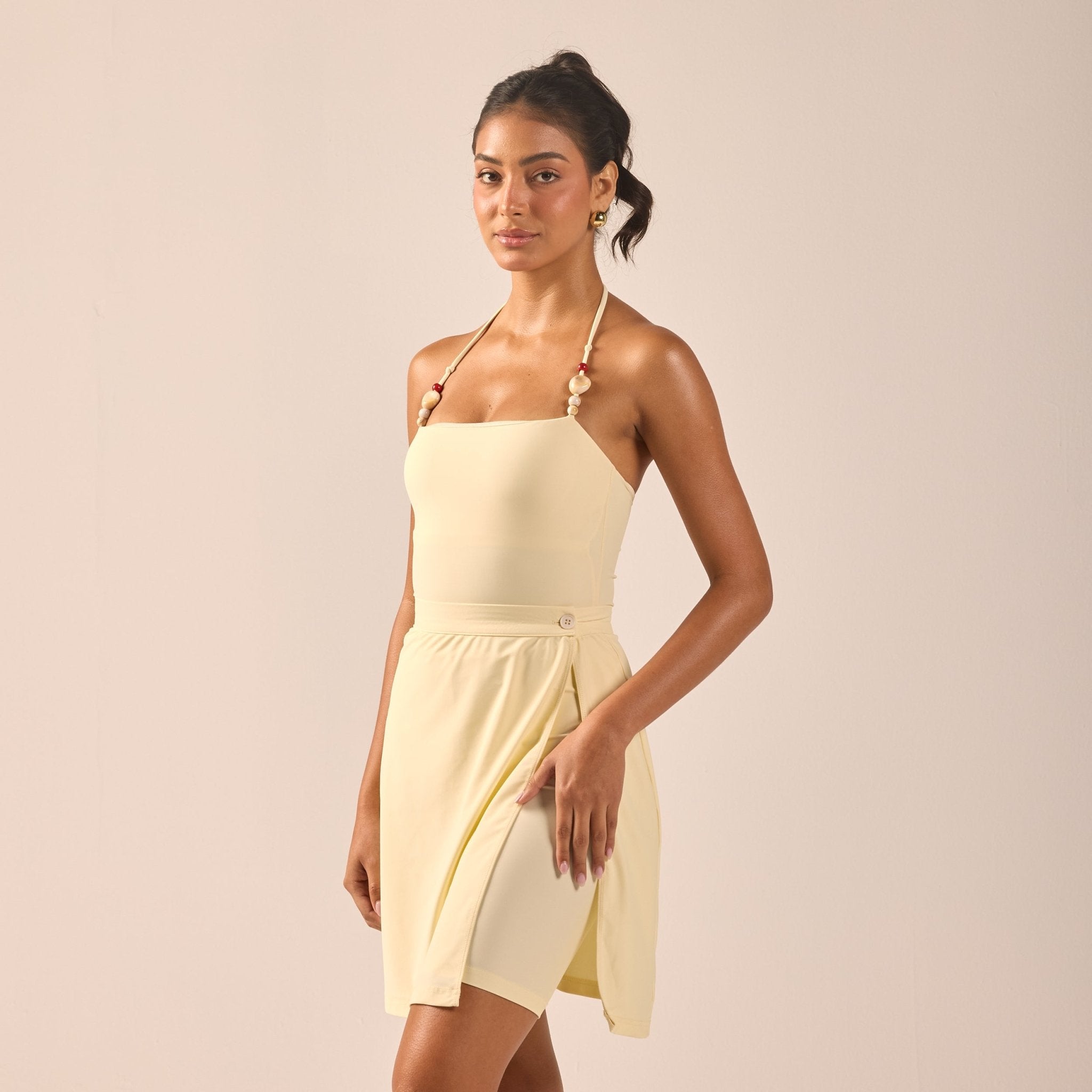 Butter Yellow Straight Swim Skirt - shopaleena