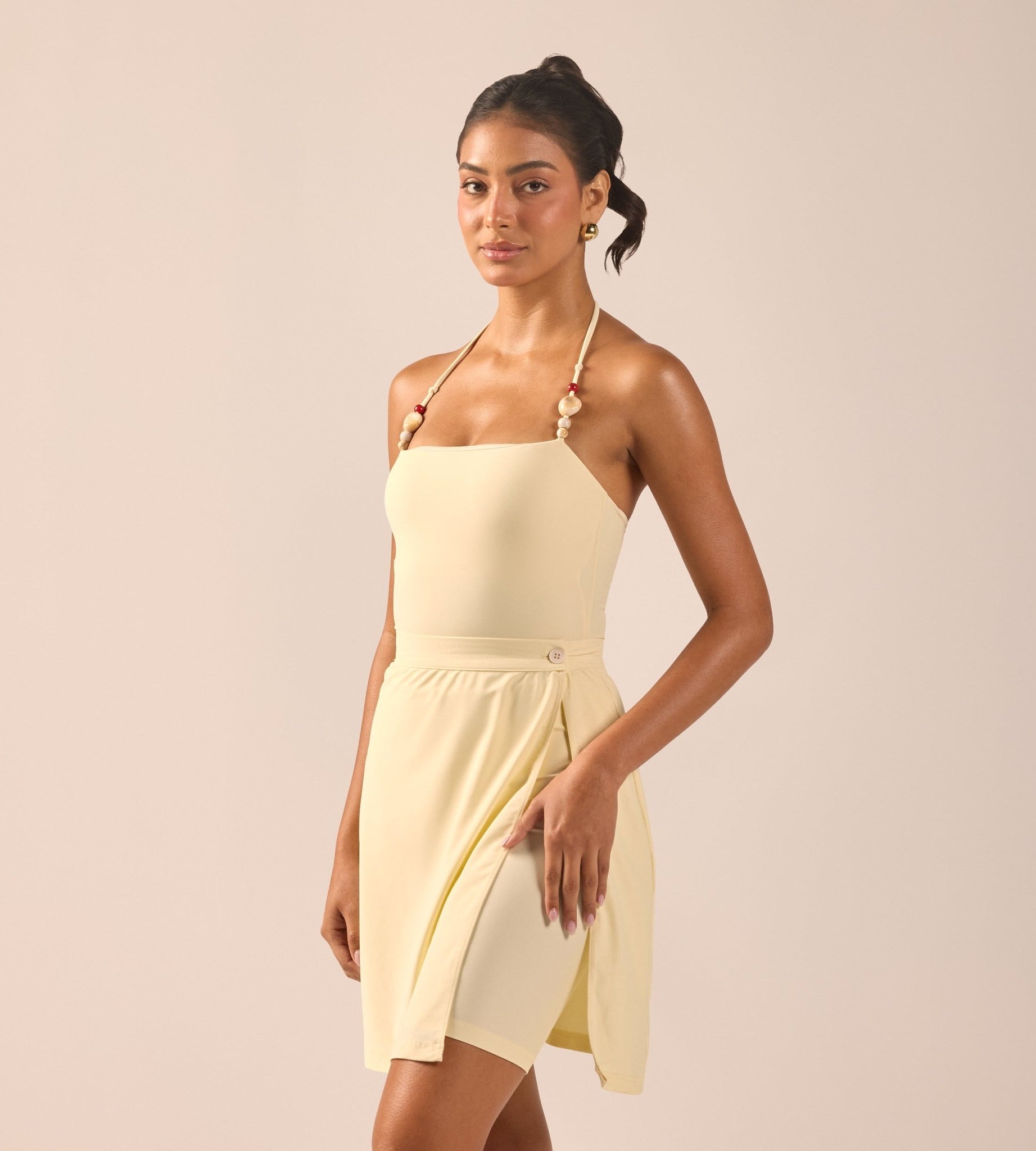 Butter Yellow Straight Swim Skirt - shopaleena
