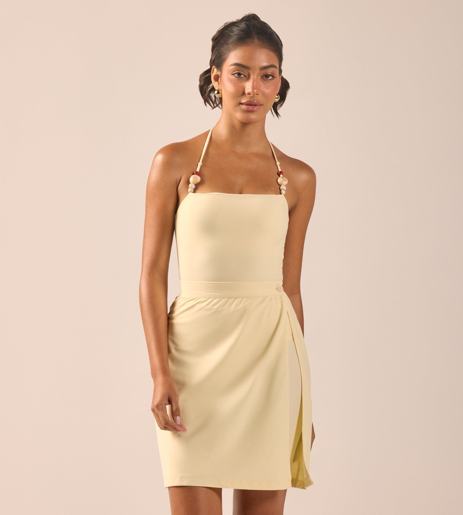 Butter Yellow Straight Swim Skirt - shopaleena