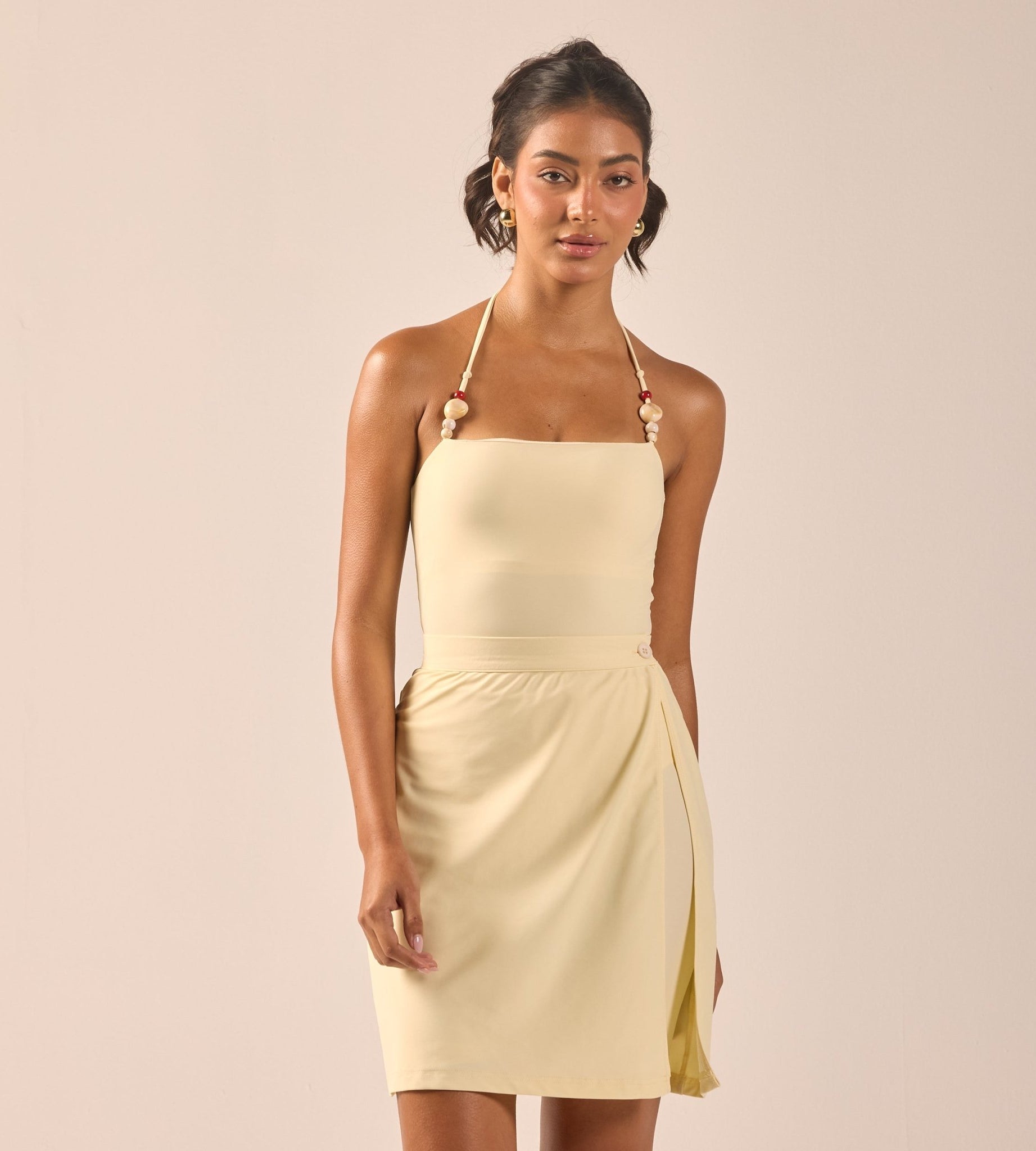 Butter Yellow Straight Swim Skirt - shopaleena