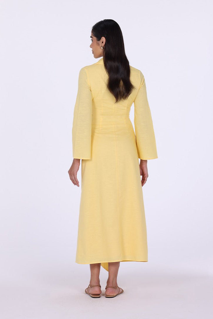 Buttoned Wrap Shirt Dress - shopaleena