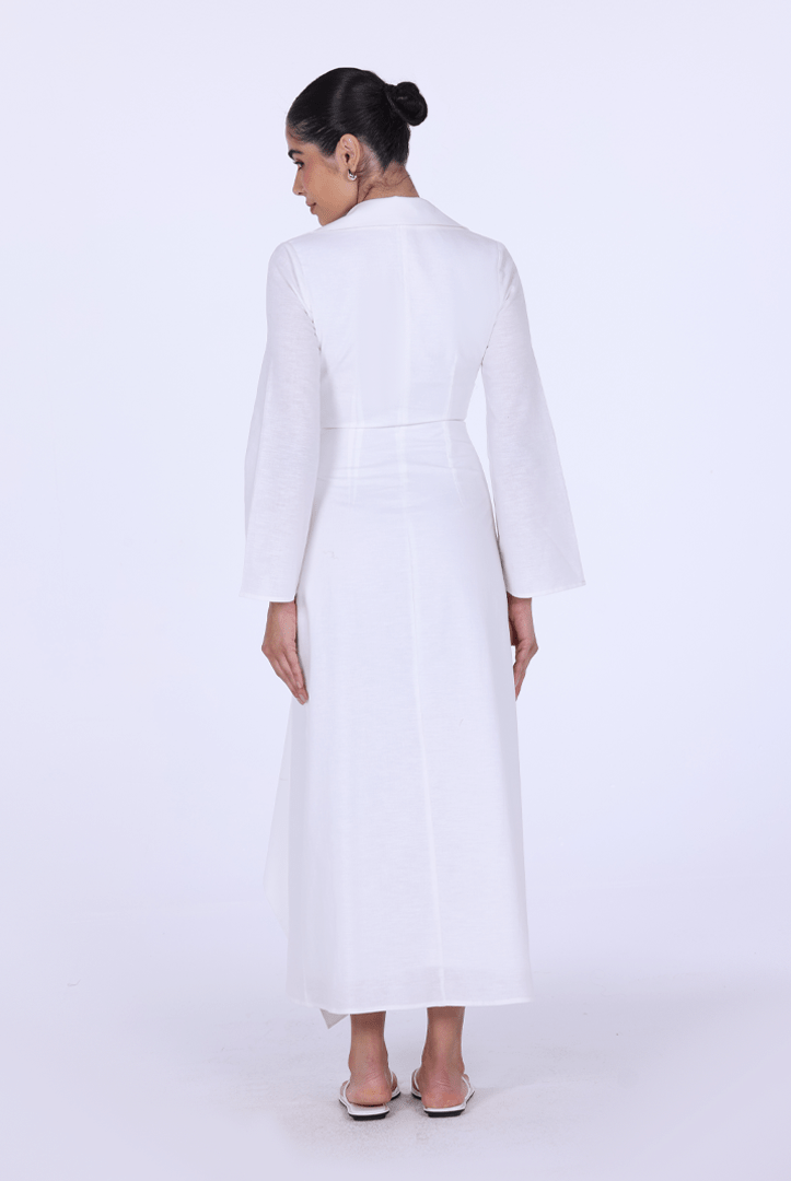Buttoned Wrap Shirt Dress - shopaleena