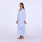 Buttoned Wrap Shirt Dress - shopaleena