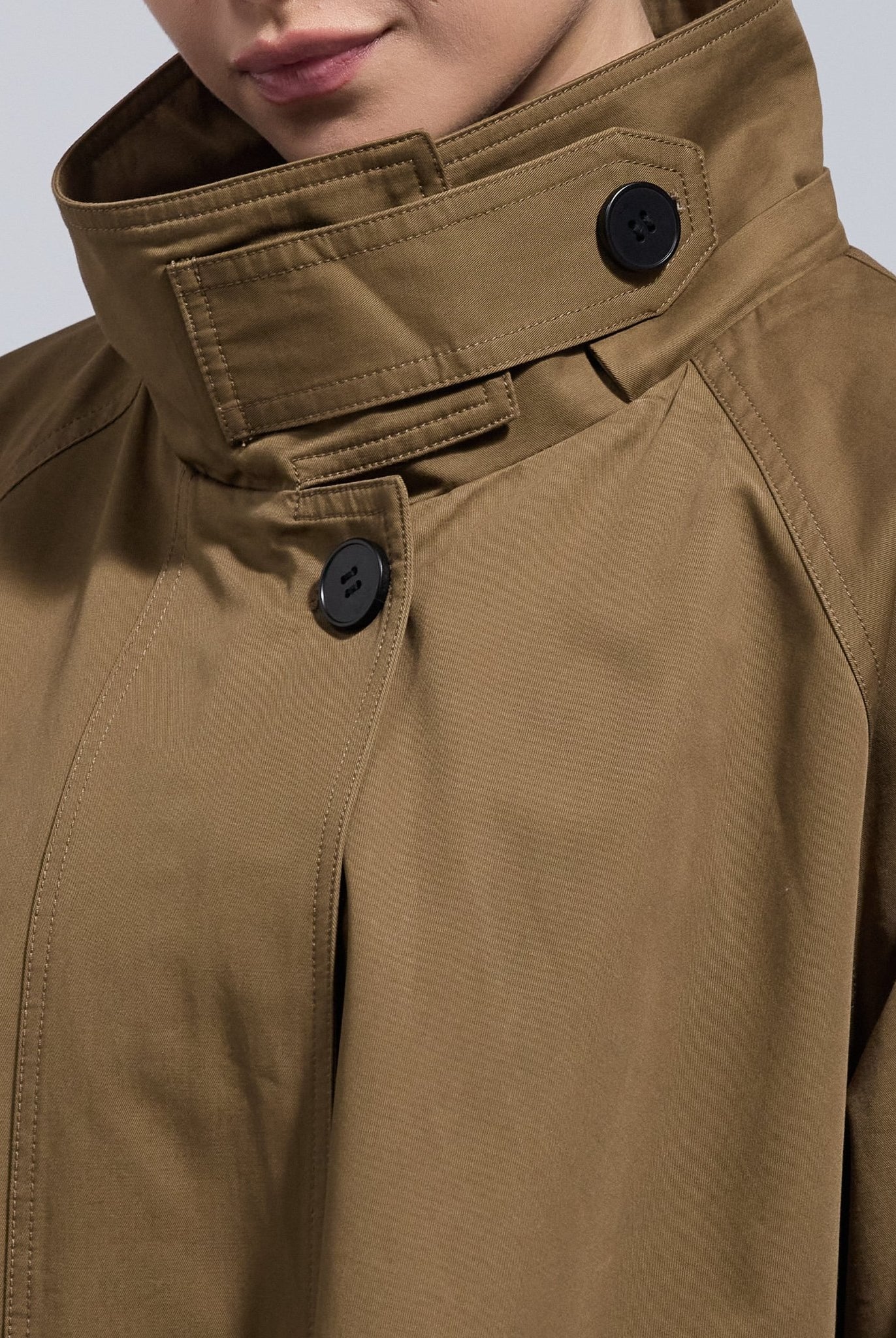 Camel Twill Cape Trench Coat - shopaleena