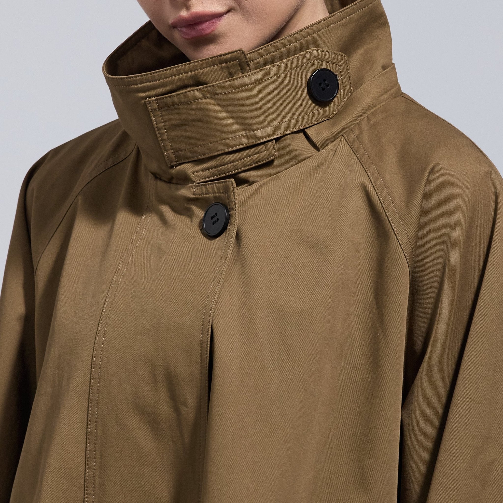 Camel Twill Cape Trench Coat - shopaleena