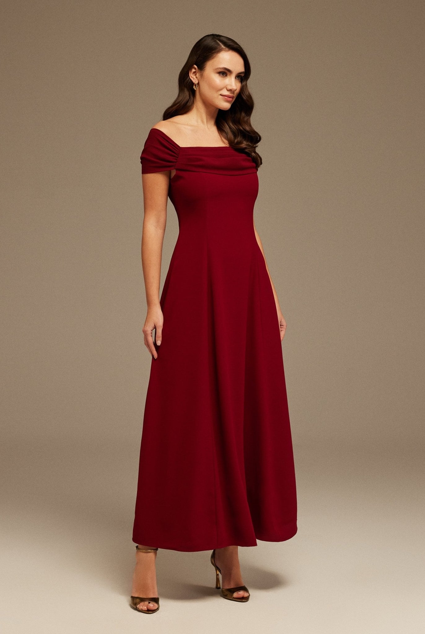 Cap Drapes Sleeve Long Dress - shopaleena