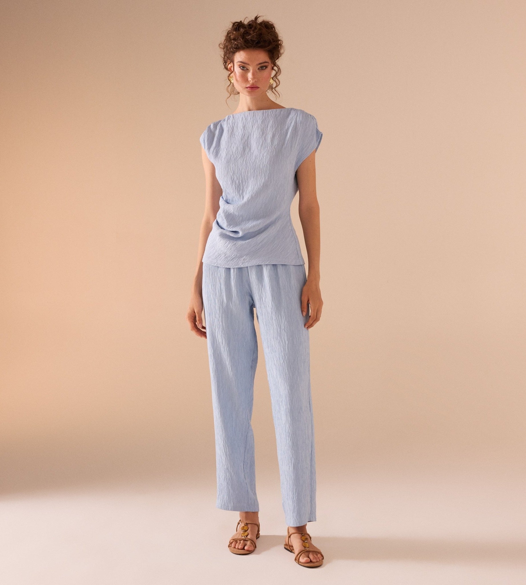 Cap Sleeve Crepe Top - shopaleena
